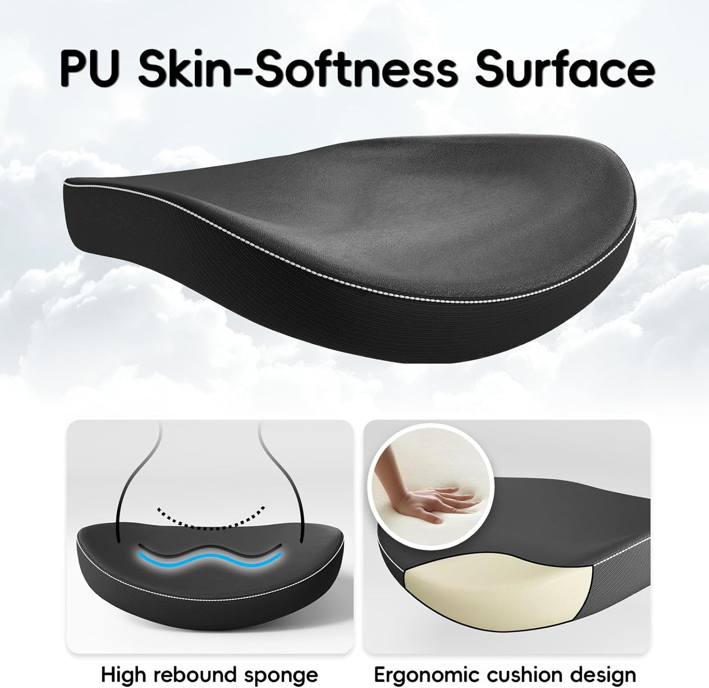 Ergonomic Office Chair-Computer PU Leather X-Shaped Desk Chair-Gaming Chair with Adjustable Flip-up Armrests Lumbar Support Mesh Executive Chair for Long Hours Office (Black)