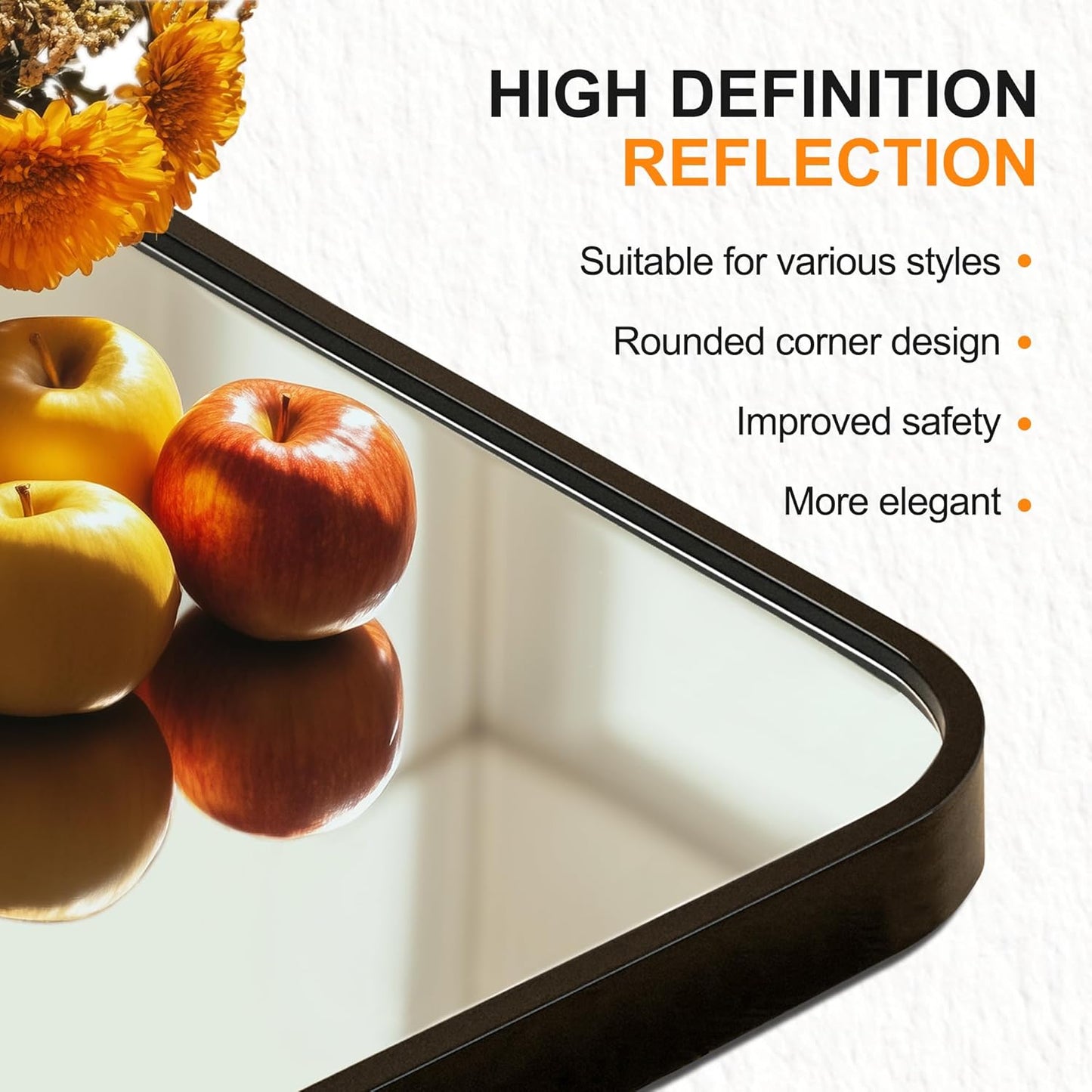 Delma Bathroom Vanity Mirror, Black Framed Bathroom Mirror for Over Sink, High-Definition Bathroom Mirror, Versatile Bathroom Vanity Mirror, Hangs Horizontally or Vertically(30x30, Black)