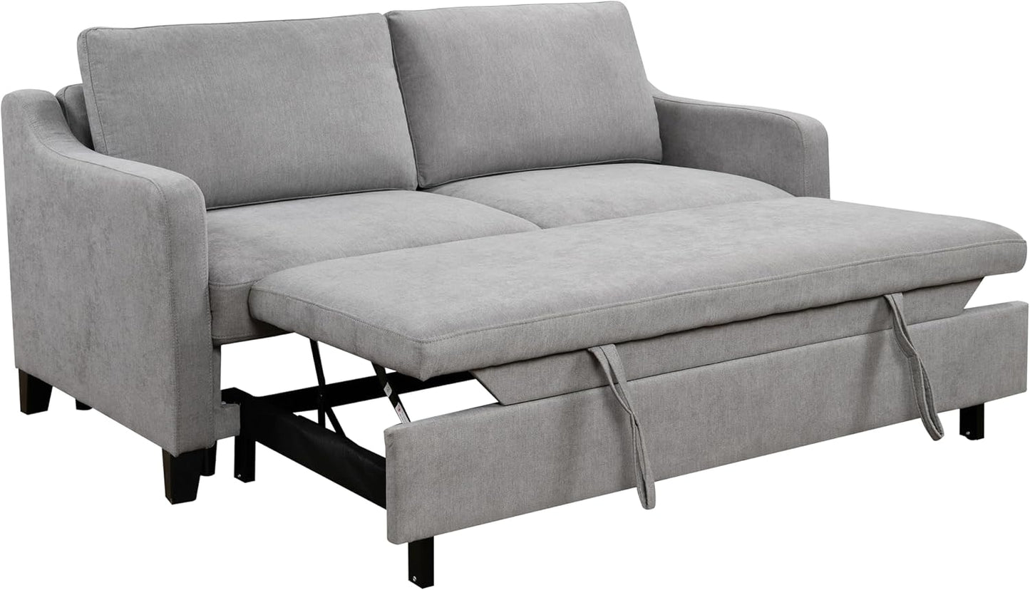 ERYE Modern 3-in-1 Sofa Loveseat Convertible Sleeper Sofabed, Queen Size Upholstered Love Seat Sofa Soft Cushion Daybed with Pull Out Sleeper Couch Bed for Living Room Home Apartment RV