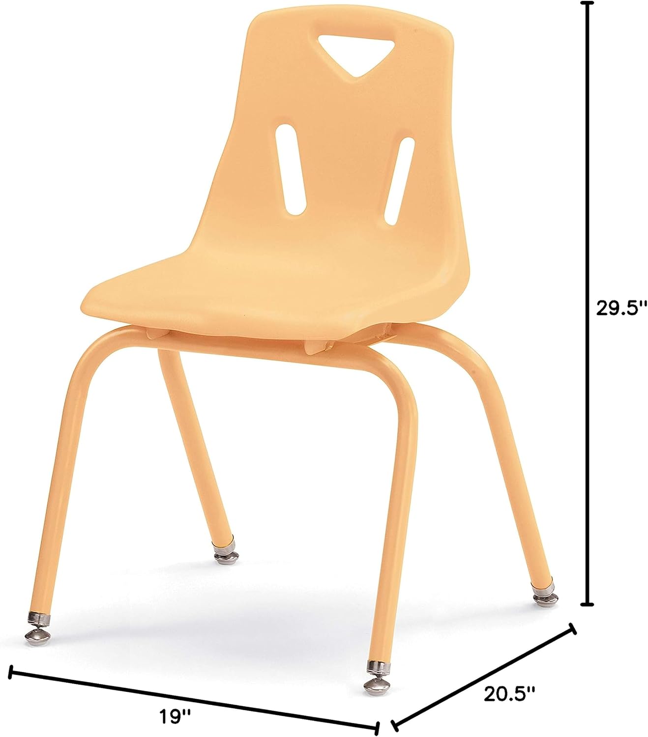 Berries Jonti-Craft 8126JC6251 Stacking Chairs with Powder-Coated Legs, 16" Height, Camel, Pack of 6