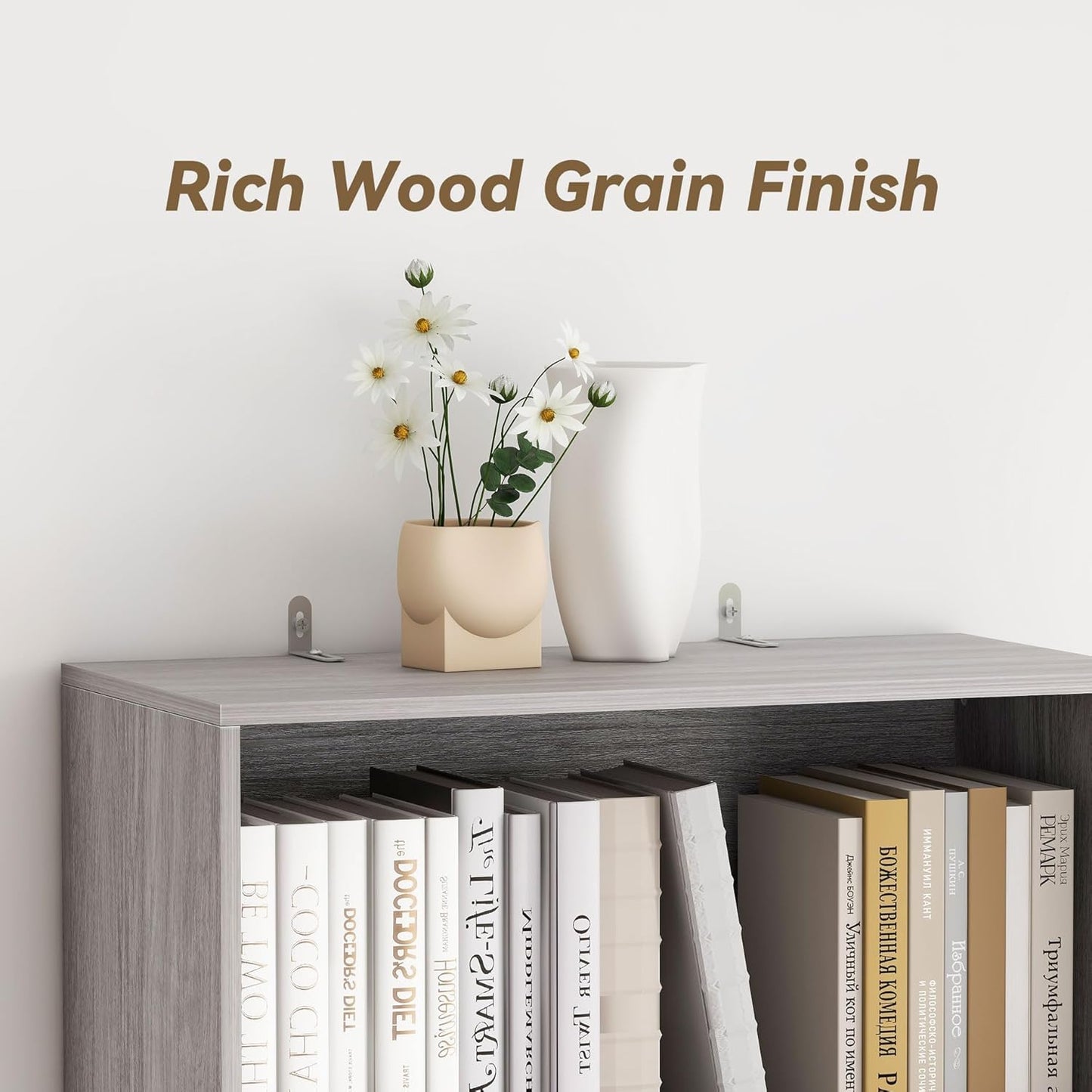 71'' Tall Bookshelf with Drawers,6 Tier Wooden Bookcase Storage Organizer,Freestanding Display Cabinet with Adjustable Shelves for Living Room, Bedroom