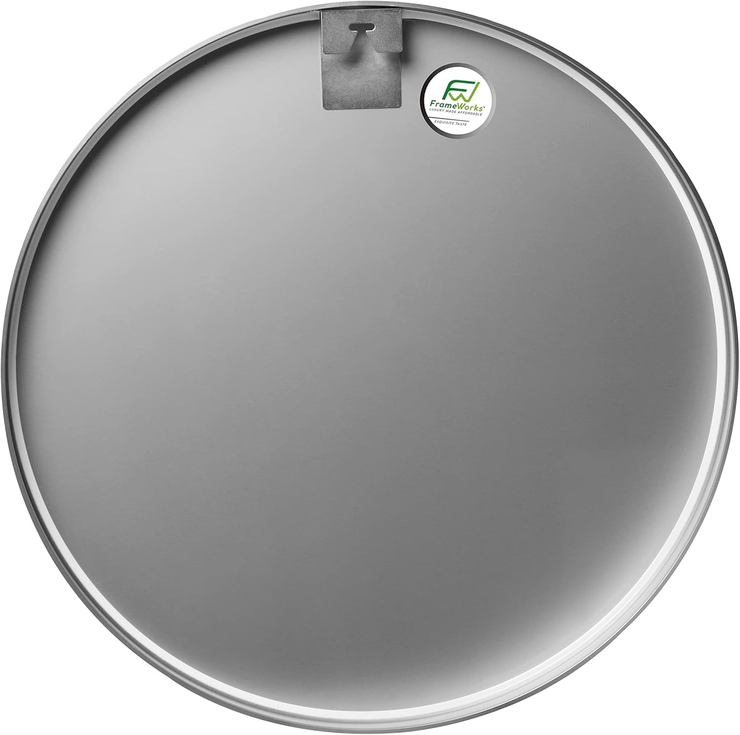 FrameWorks 20" Deluxe Contemporary Silver Circular Aluminum Mirror