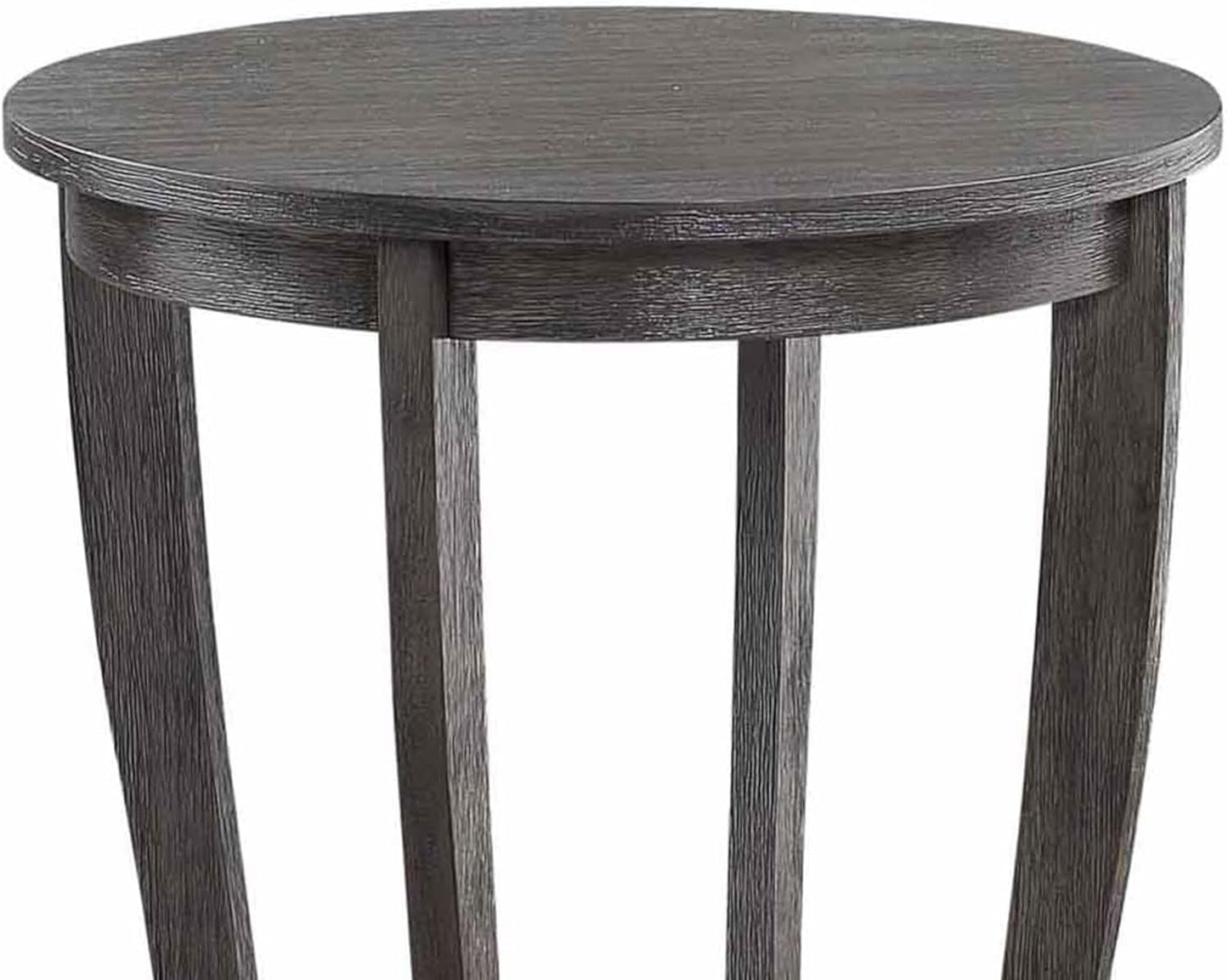 Convenience Concepts American Heritage Round End Table, Dark Gray Wirebrush