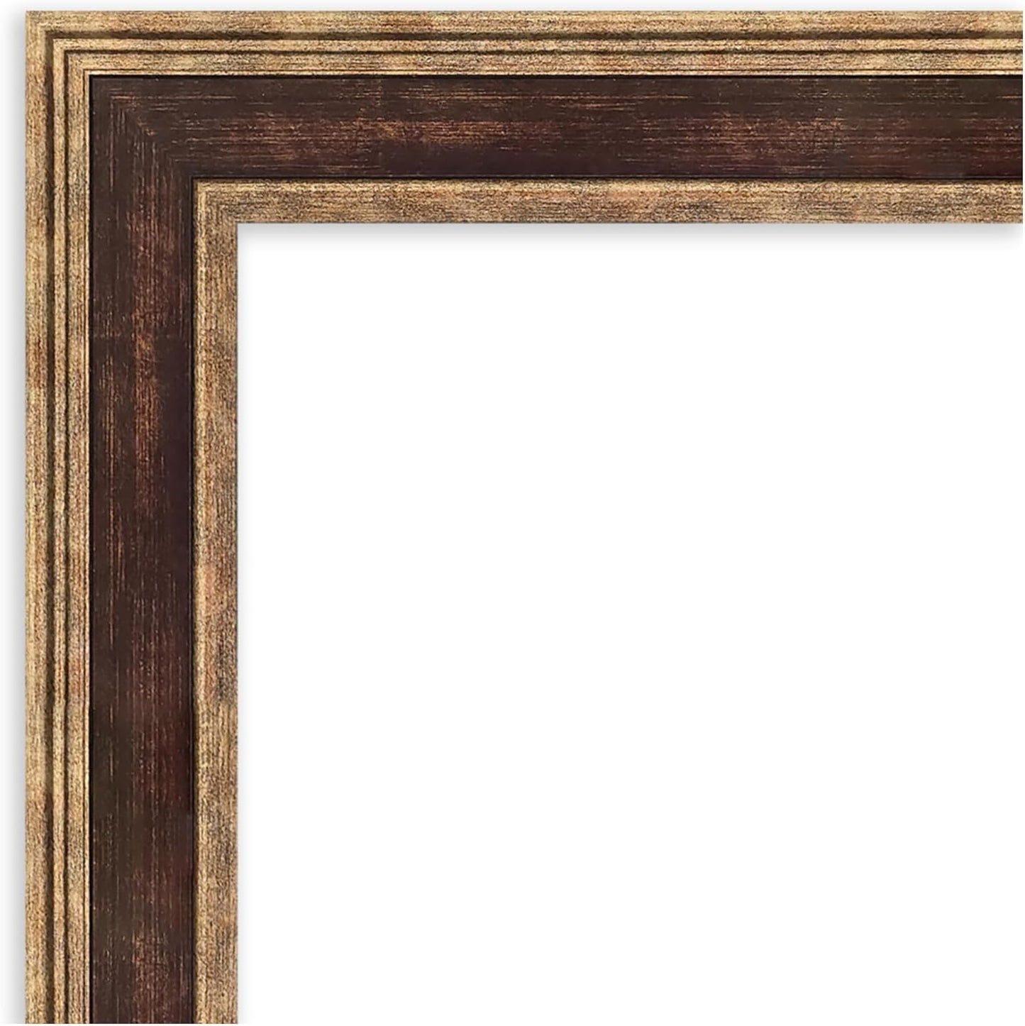 Amanti Art Bronze Bathroom Mirror for Over Sink, 36x46 Ridge Light Bronze Rectangle Vanity Mirror, X-Large Traditional Frame, Hangs Horizonally and Vertically, Bathroom Wall Decor, Beveled Edge