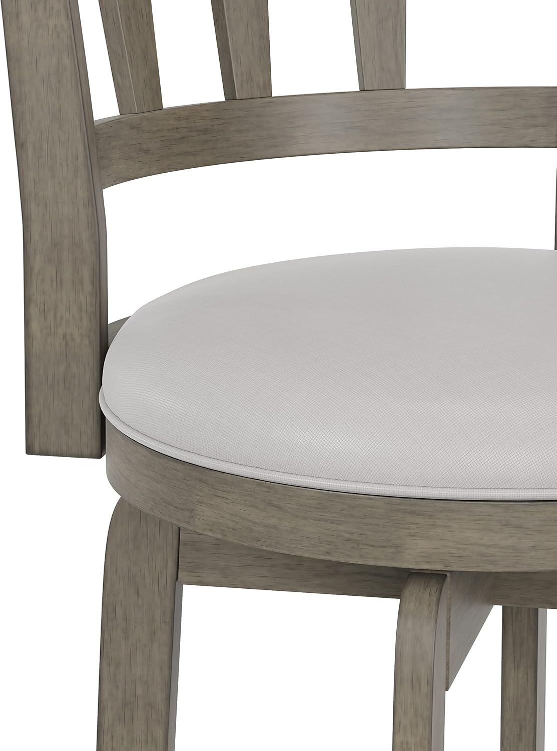 Hillsdale, Presque Isle Wood Bar Height Swivel Stool, 19"D x 17.5"W x 43.5"H, Aged Gray