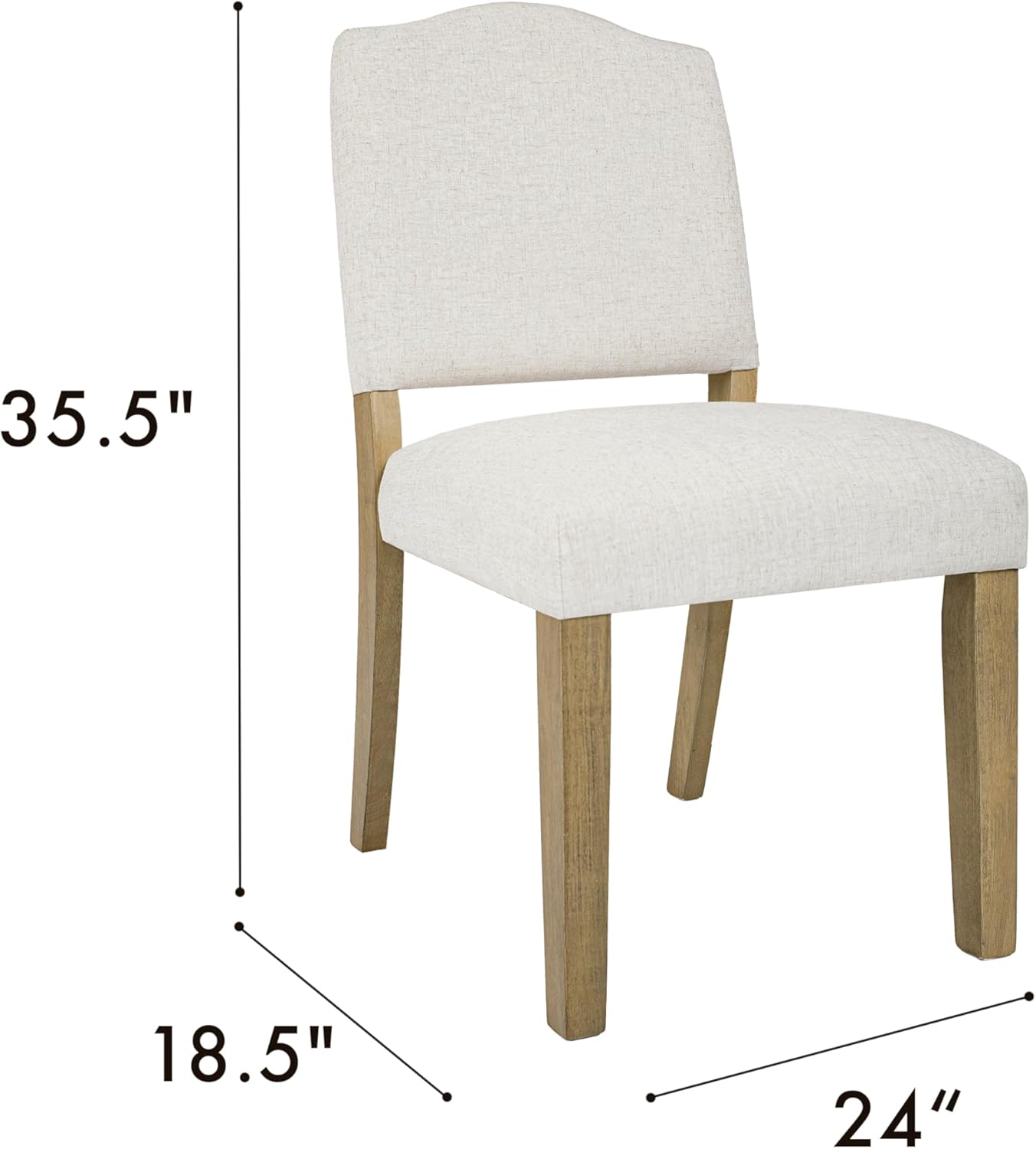 HomePop Open Back Upholstered Dining Chair - Cream Textured Woven (Single Pack)