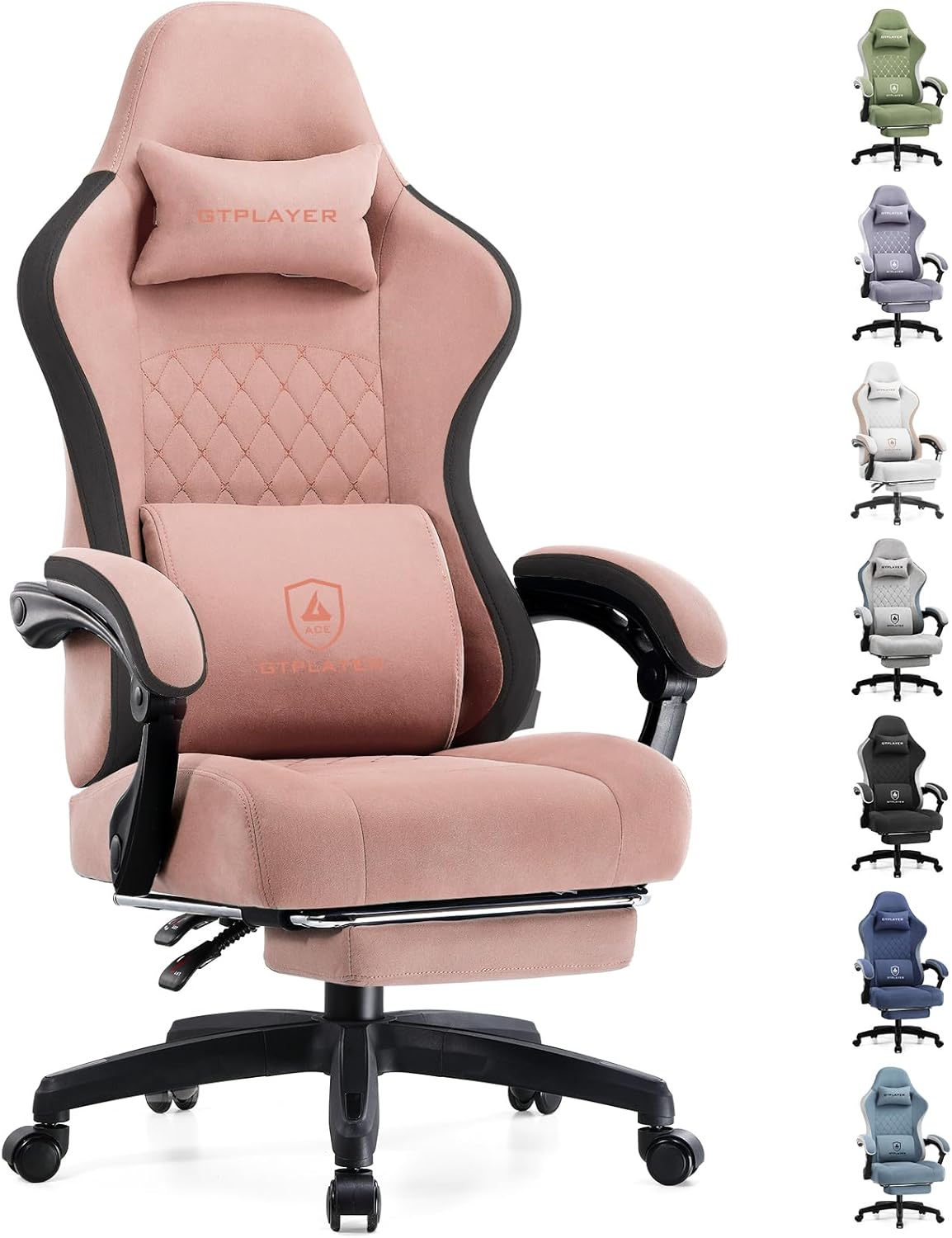 GTPLAYER Gaming Chair, Computer Office Chair with Pocket Spring Cushion, Linkage Armrests and Footrest, High Back Ergonomic Computer Chair with Lumbar Support Task Chair with Footrest