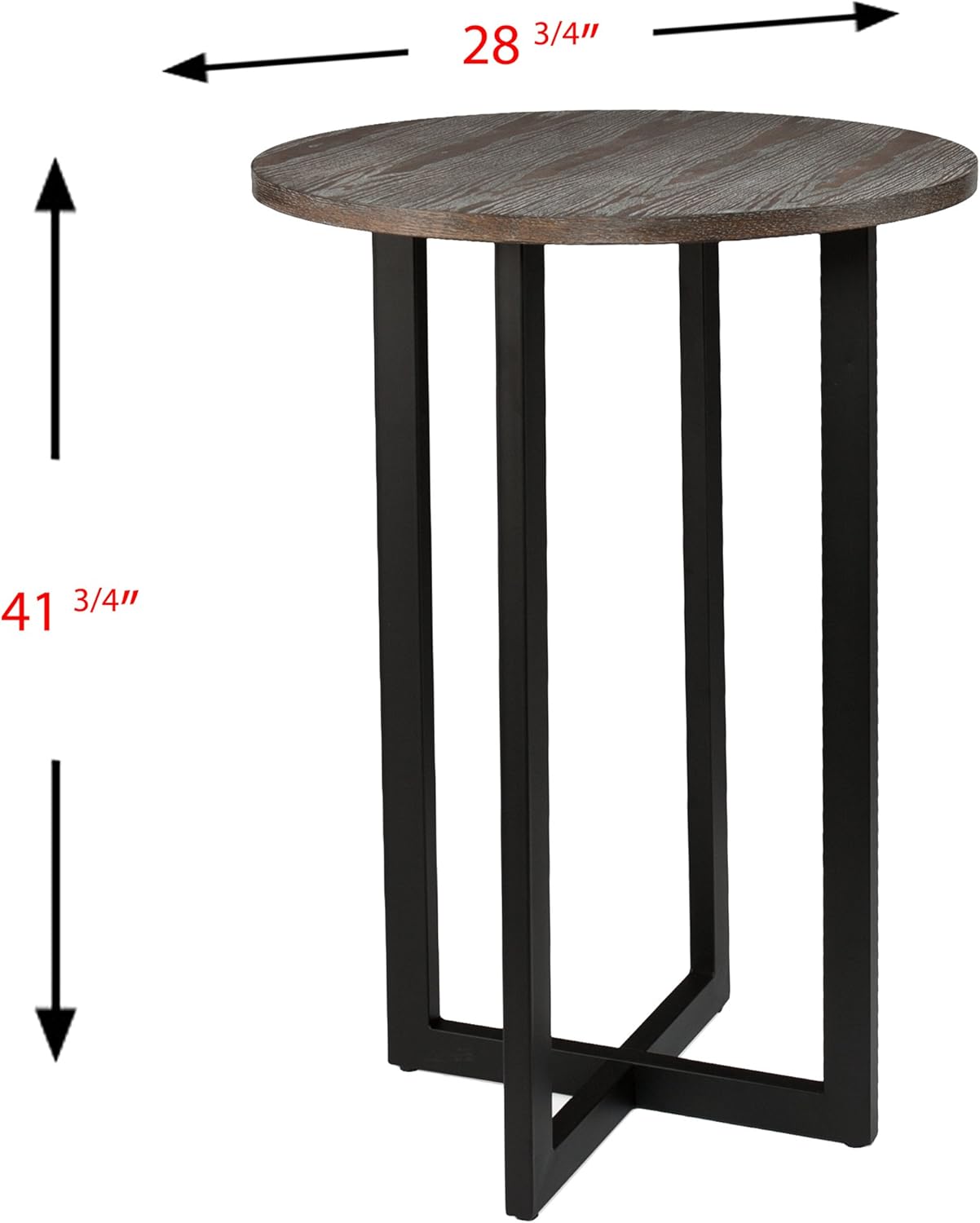 SEI Furniture Danby 42" Bar Bistro Table, Burnt Oak, Black