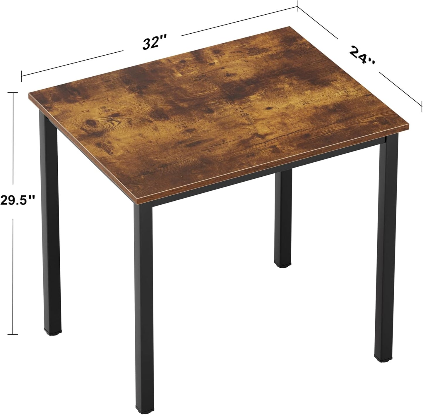 Need Small Computer Desk for Home&Office- 31.5'' Length Small Writing Desk Gaming Desk Students Laptop Use, Rustic Brown Desktop & Black Frame AC3FB(8060)
