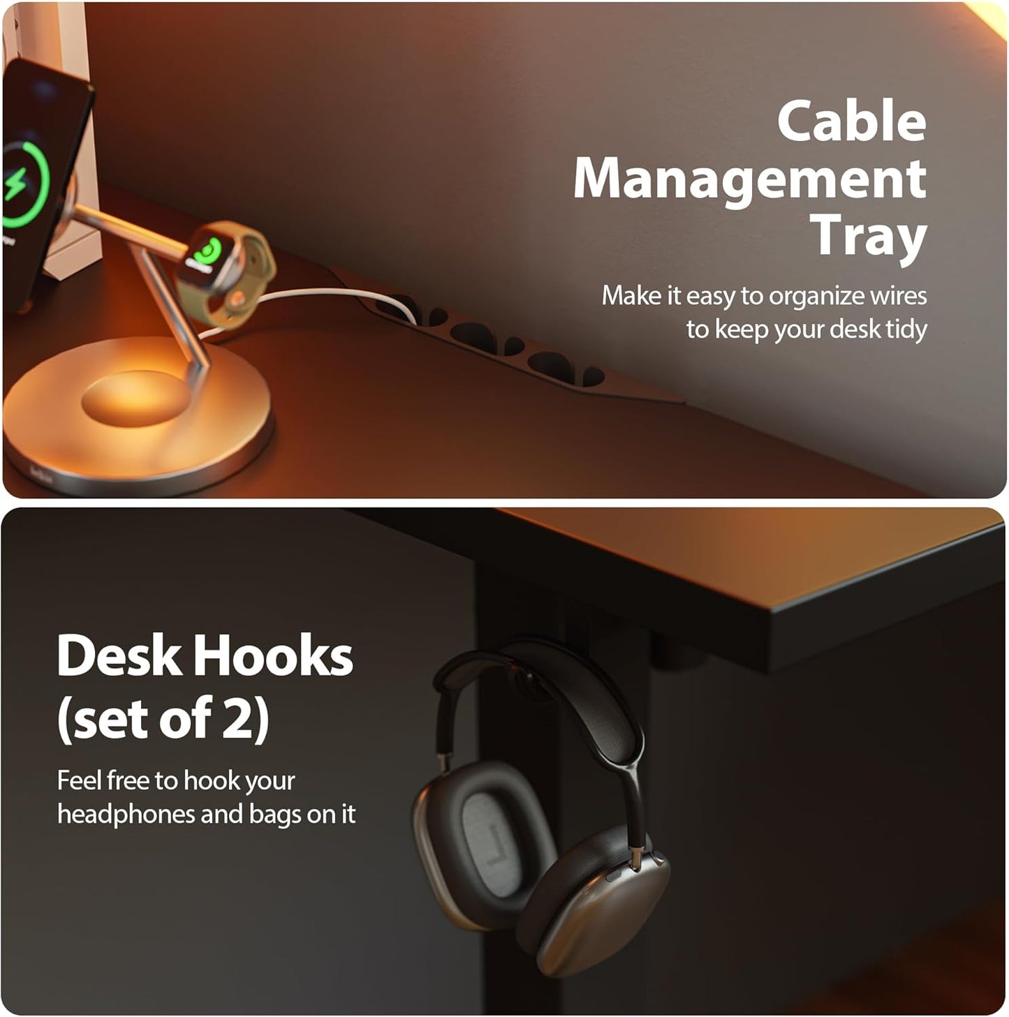 Agilestic 59 Inch L Shaped Standing Desk Adjustable Height, Electric Corner Standing Desk, Sit Stand Computer Table with Splice Board, Black