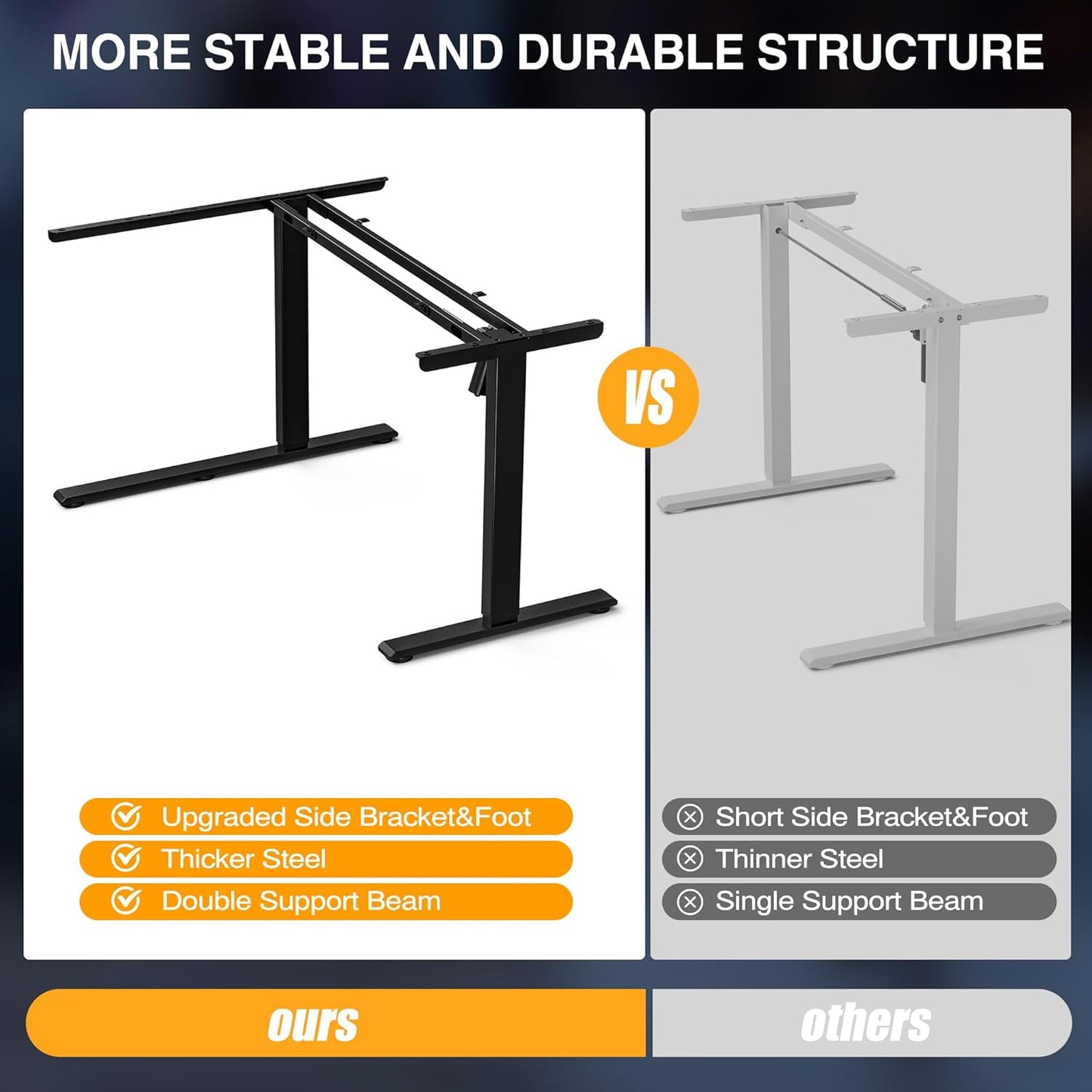 71 Inch L Shaped Standing Desk Adjustable Height,Gaming Electric Corner Standing Desk, Sit Stand Computer Table with Reversiable Splice Board, Black Carbon