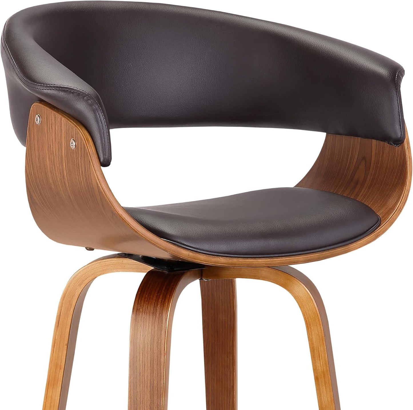 Armen Living Julyssa Mid-Century Swivel Counter Height Barstool, 26", Brown