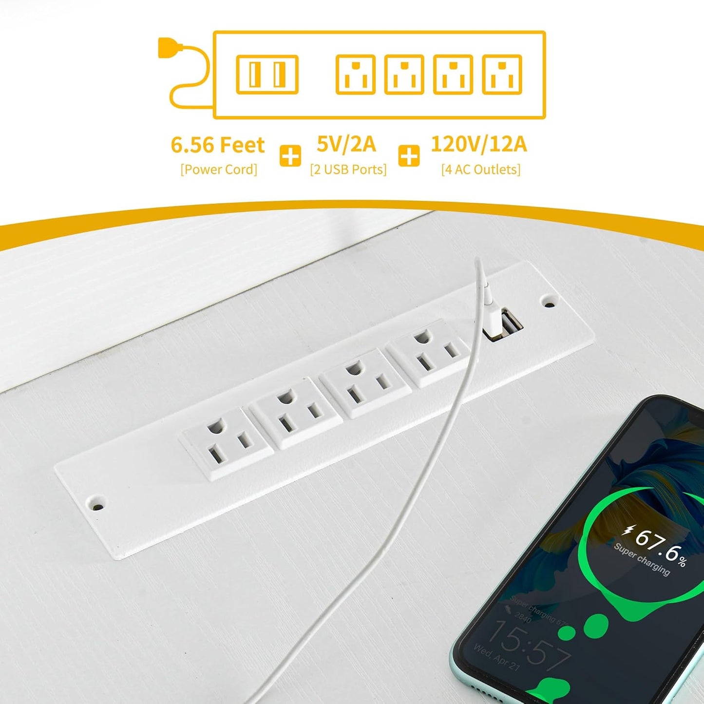 DWVO L Shaped Desk with Drawers, 55" Corner Computer Desk with Bookshelf & Power Outlets & LED Lights, Home Office Desk with Storage Shelves, White