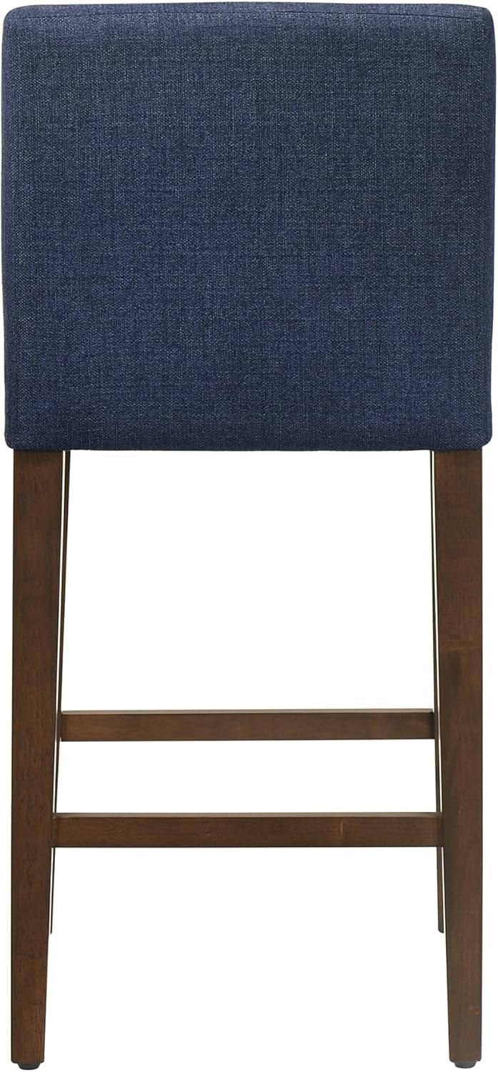 CHITA Counter Height Bar Stools Set of 2, 27" H Seat Height Upholstered Barstools, Fabric in Midnight Blue