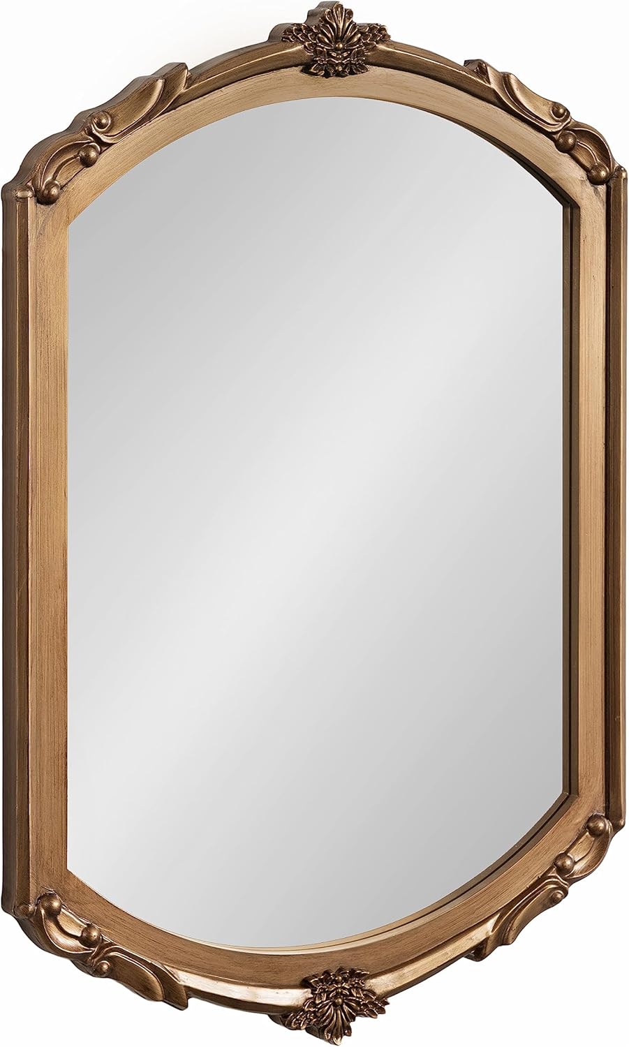 Kate and Laurel Berkshire Vintage Arched Wall Mirror, 24 x 36, Gold, Antique Ornate Arch Capsule Mirror with Detailed Frame Accenting and Classic Finish