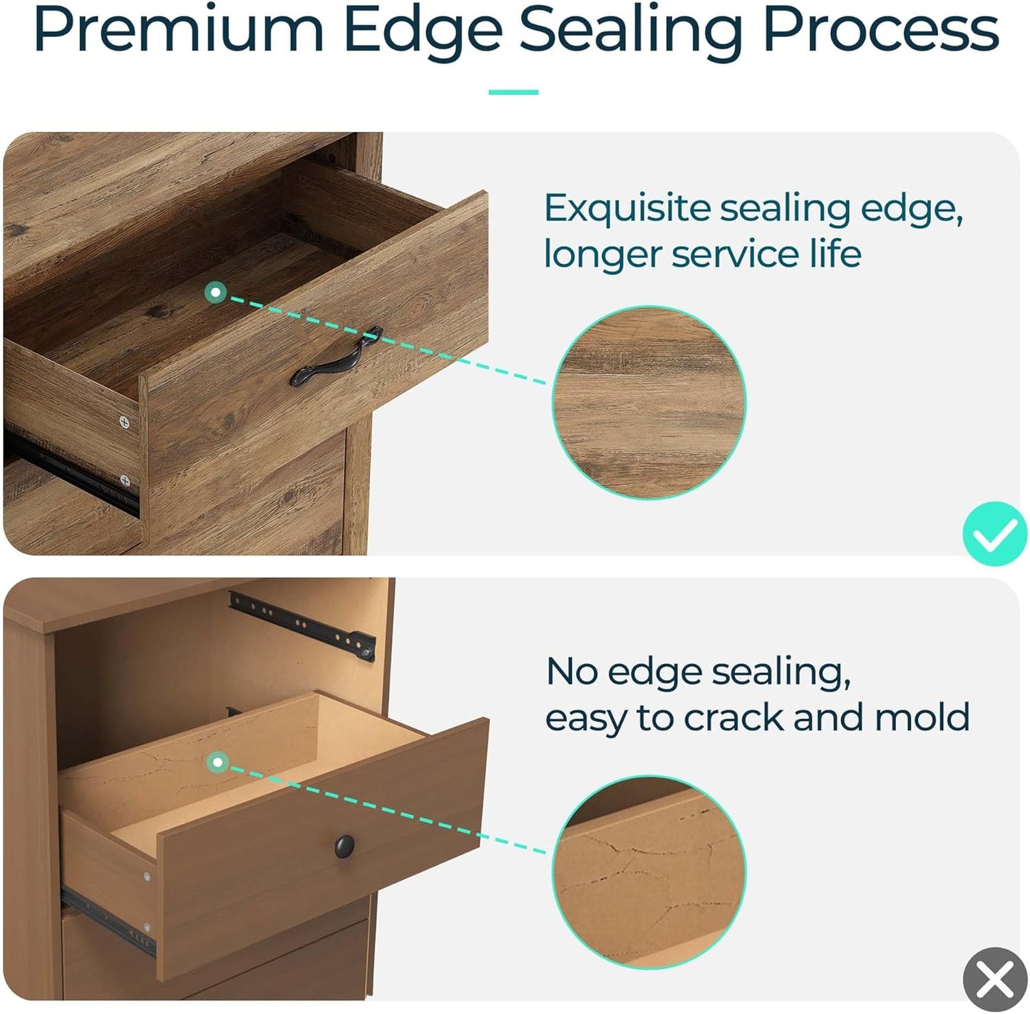 LINSY HOME 5 Drawers Dresser for Bedroom, Wood Bedroom Dresser Modern Drawer Chest, 5 Chest of Drawer, Tall Dresser for Closet, Dressers Organizer for Living Room, Closet, Hallway, Nursery