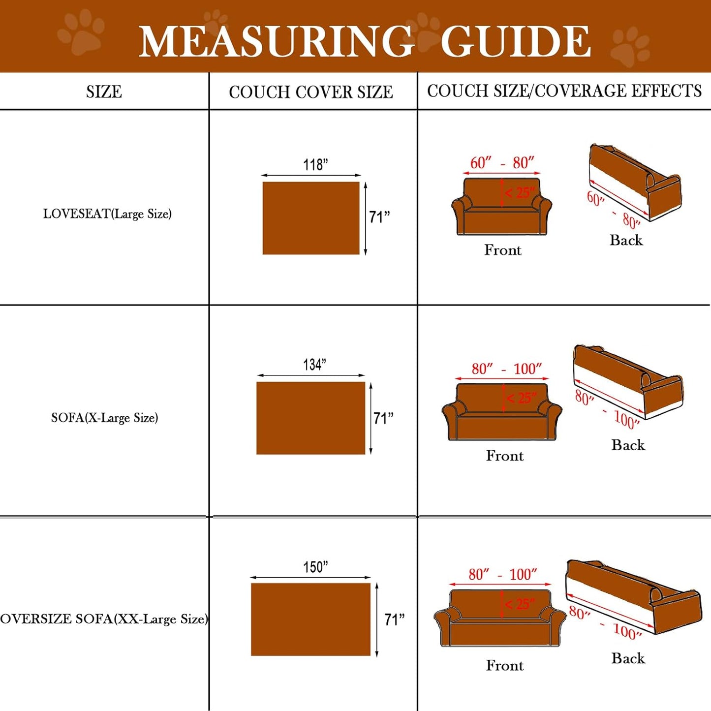 HANDONTIME Sofa Covers for Couch Pet-Friendly Caramel Black Couch Cover for Dogs Shu Velveteen Short Plush Sofa Covers for 3 Cushion Couch Boho Brunt Orange Furniture Protector Washable, 71" X118"