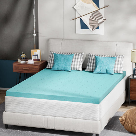 FDW | 6" Queen Mattress + 3" Cooling Mattress Topper | Gel Memory Foam | Medium Firm Feel | White | with Washable Cover for Cool Sleep and Pressure Relief | Bed in a Box, CertiPUR-US Certified