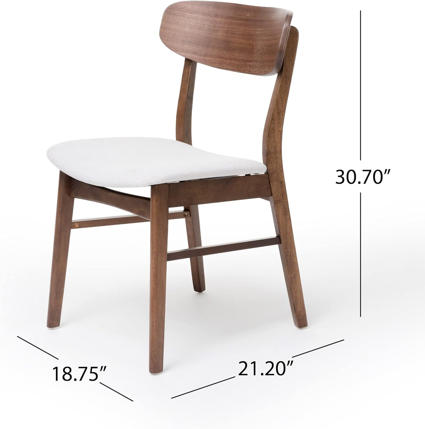 Christopher Knight Home Anthony Mid-Century Modern 7 Piece Dining Set, Light Beige and Walnut