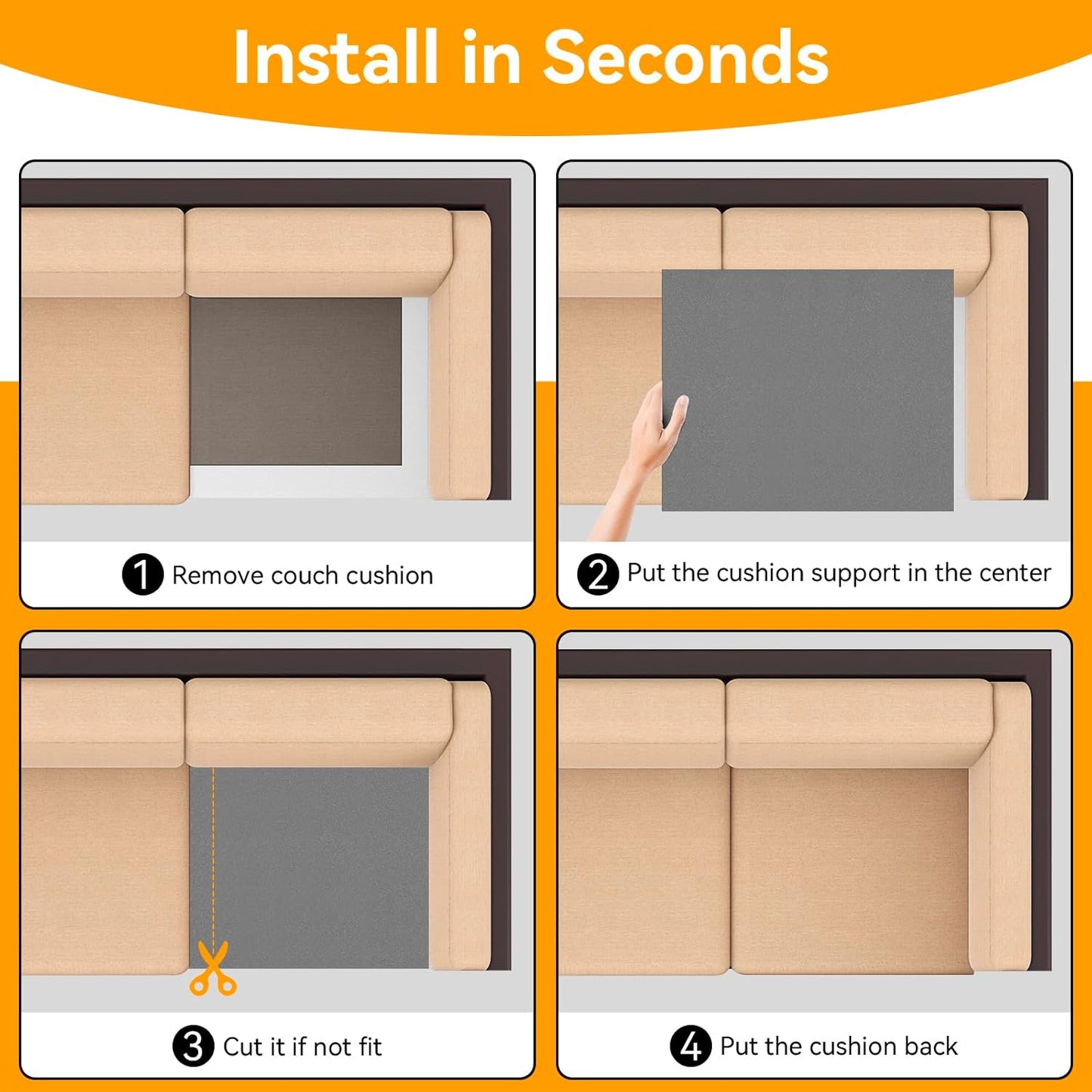 Couch Supports for Sagging Cushions Couch Supporter for Under The Cushions High Density Foam 24 “X 20” Furniture Seat Sagging Repair Set of 1