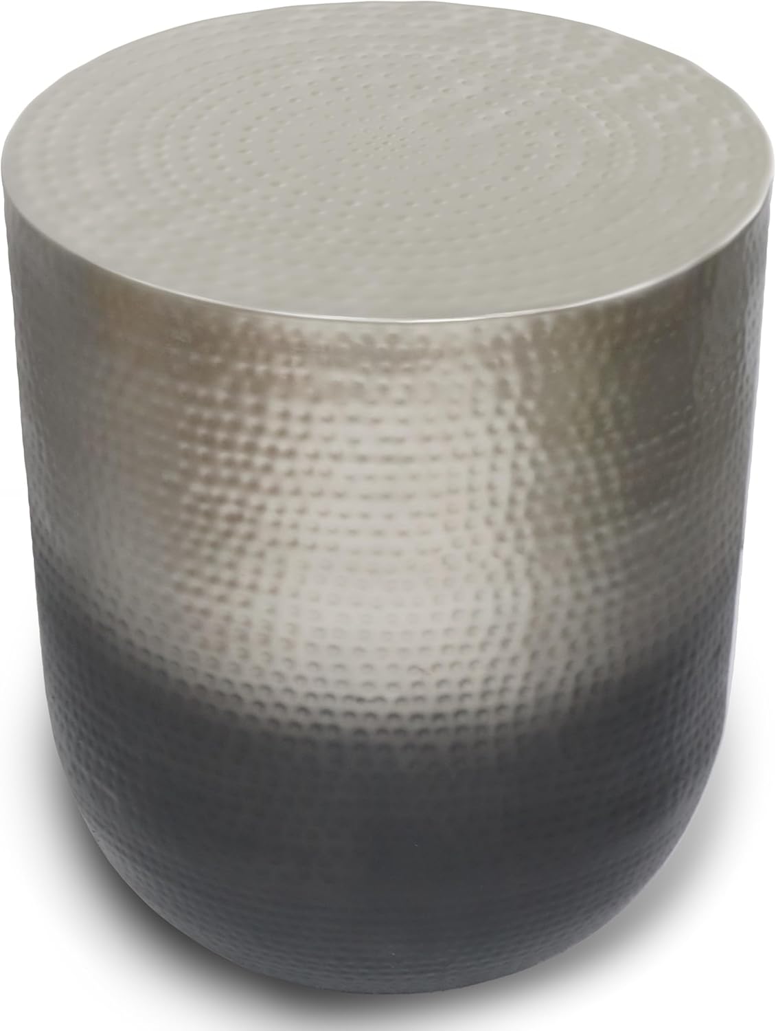 SIMPLIHOME Nova Boho 19 Inch Wide Metal Side Table in Silver Ombre, Fully Assembled, For the Living Room and Bedroom