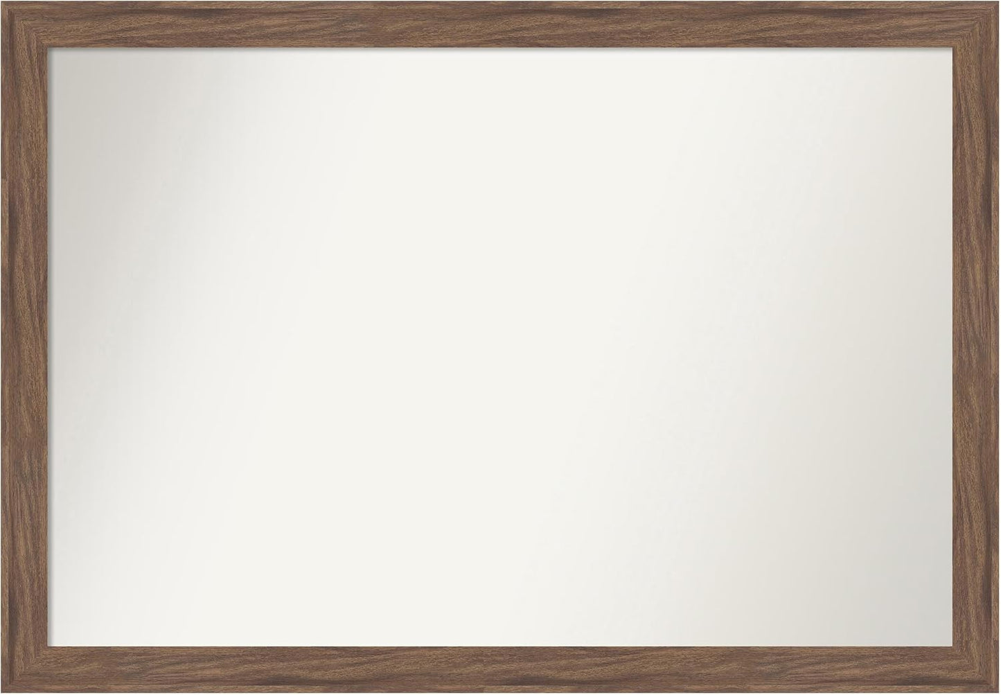Amanti Art Brown Bathroom Mirror for Over Sink, 27x39 Pia Medium Brown Narrow Rectangle Vanity Mirror, Large Casual Frame, Hangs Horizonally and Vertically, Bathroom Wall Decor, Non-Beveled Edge