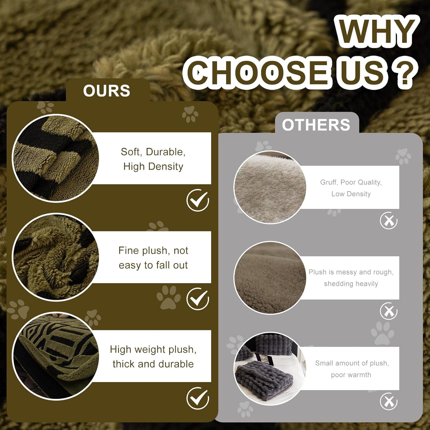 HANDONTIME Olive Green Sofa Covers for Sectional Sofa Boho Couch Cover for Dogs Christmas Green Throw Couch Cover Shu Velveteen Black Loveseat Covers Short Plush L Shaped Cover Washable, 71" X118"