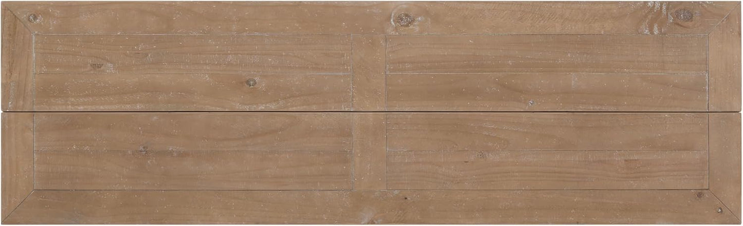 Martin Svensson Home Napa Solid Wood Pedestal Flip-Top Sofa Console Table, White and Driftwood