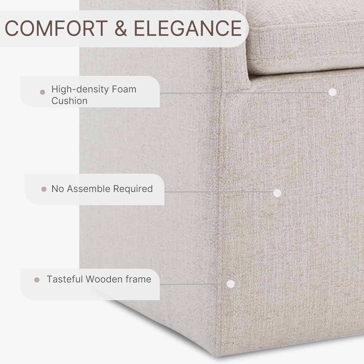 Upholstered Dining Chairs with Casters No Assembly Modern Accent Armchair with Rollers for Diningroom Bedroom Livingroom Reading Room,Linen,2 Boxs