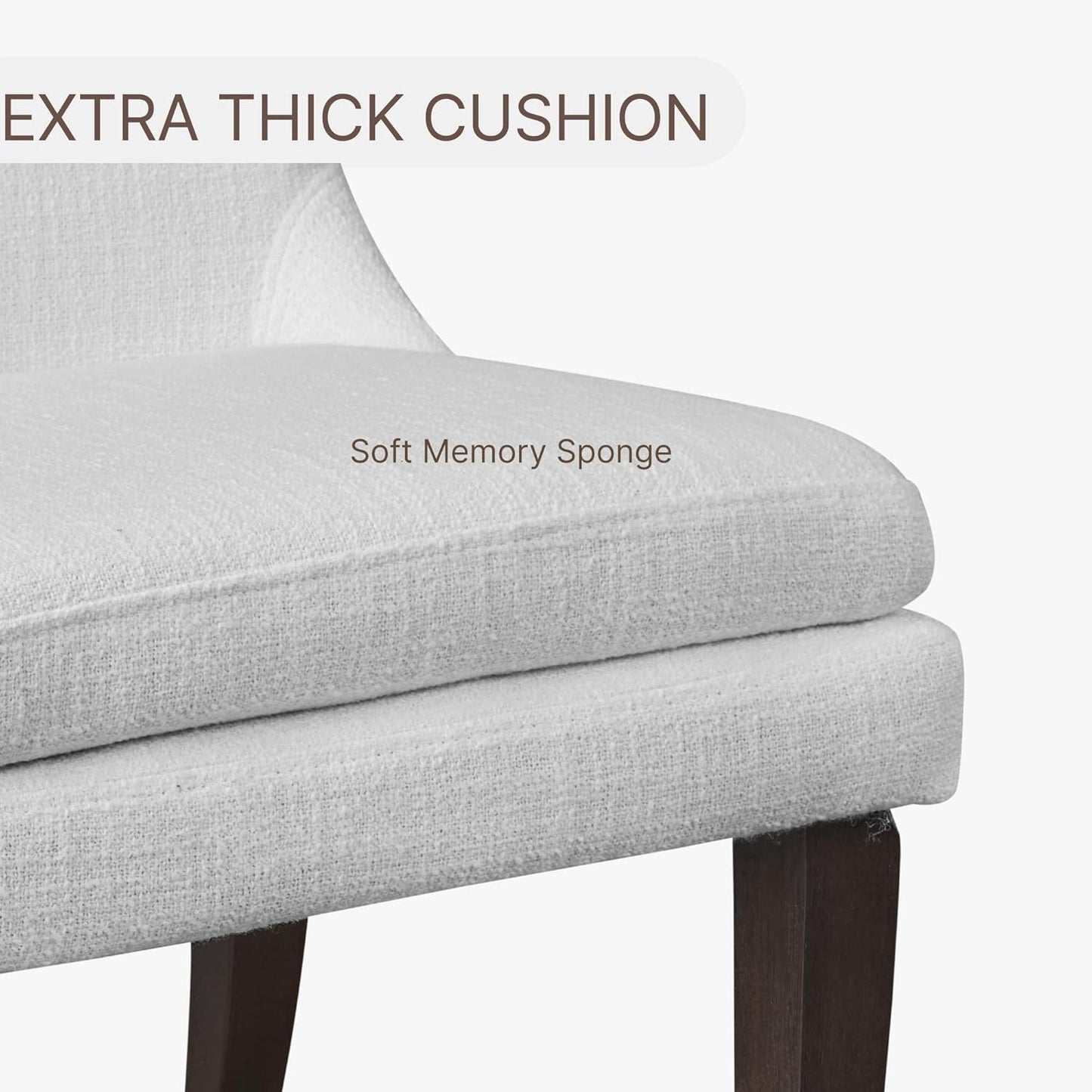 Upholstered Dining Chairs Modern Sidechair Performance Fabric High Back Armlesschair for Diningroom Kitchen,White,Set of 2(1 Box)