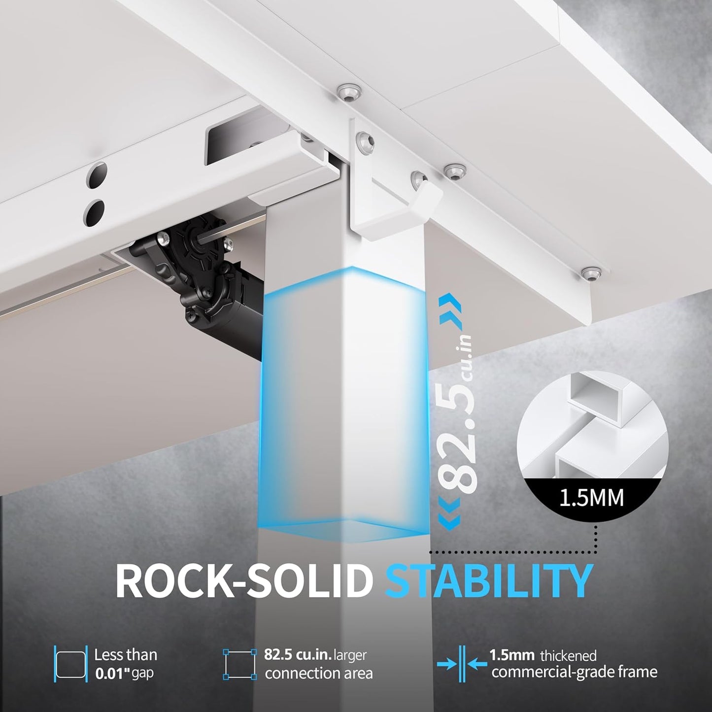 BIZUM Electric Standing Desk, 55x24 inches Height Adjustable Desk, Sit to Stand Desks Memory Gaming Computer Workstation for Home Office, White