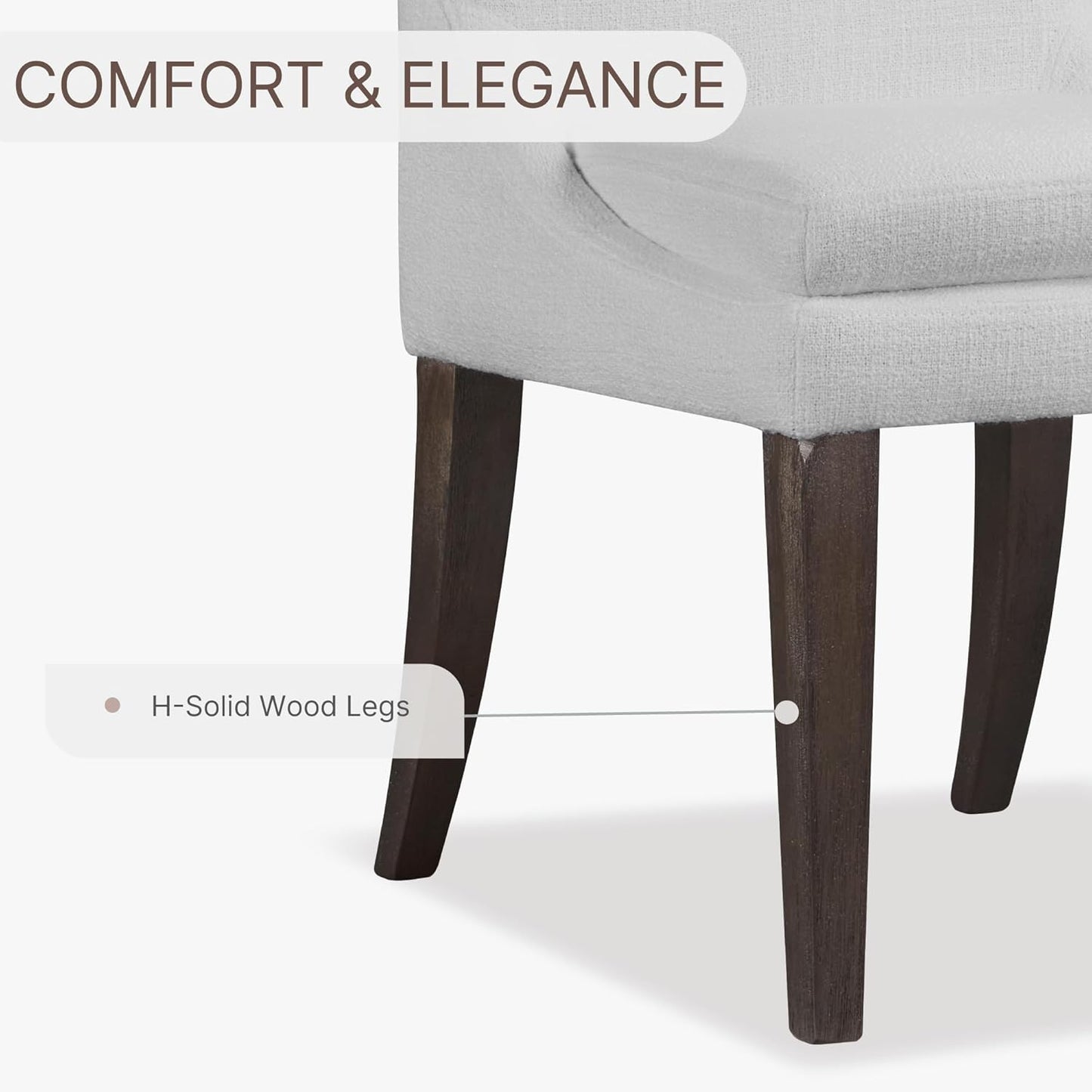 Upholstered Dining Chairs Modern Sidechair Performance Fabric High Back Armlesschair for Diningroom Kitchen,White,Set of 4(2 Box)