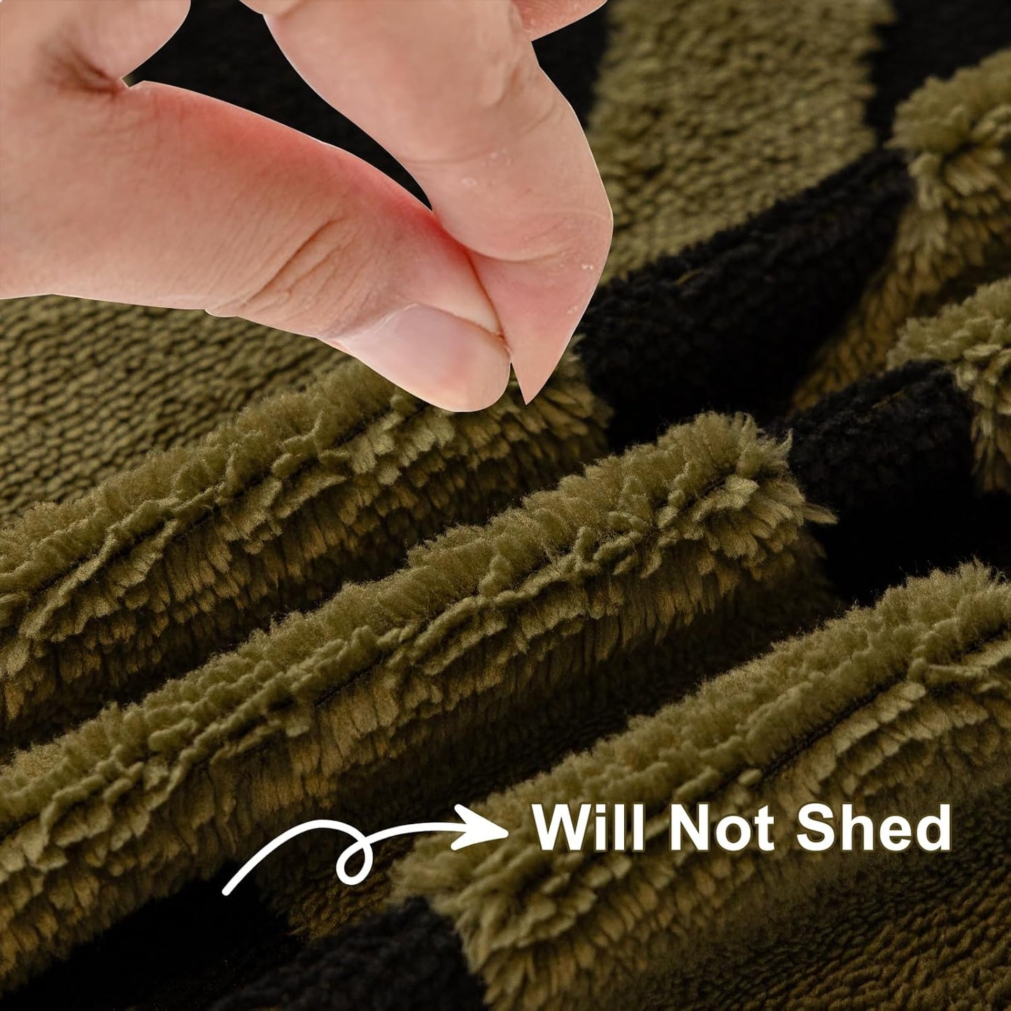 HANDONTIME Olive Green Sofa Covers for Sectional Sofa Boho Couch Cover for Dogs Christmas Green Throw Couch Cover Shu Velveteen Black Loveseat Covers Short Plush L Shaped Cover Washable, 71" X134"