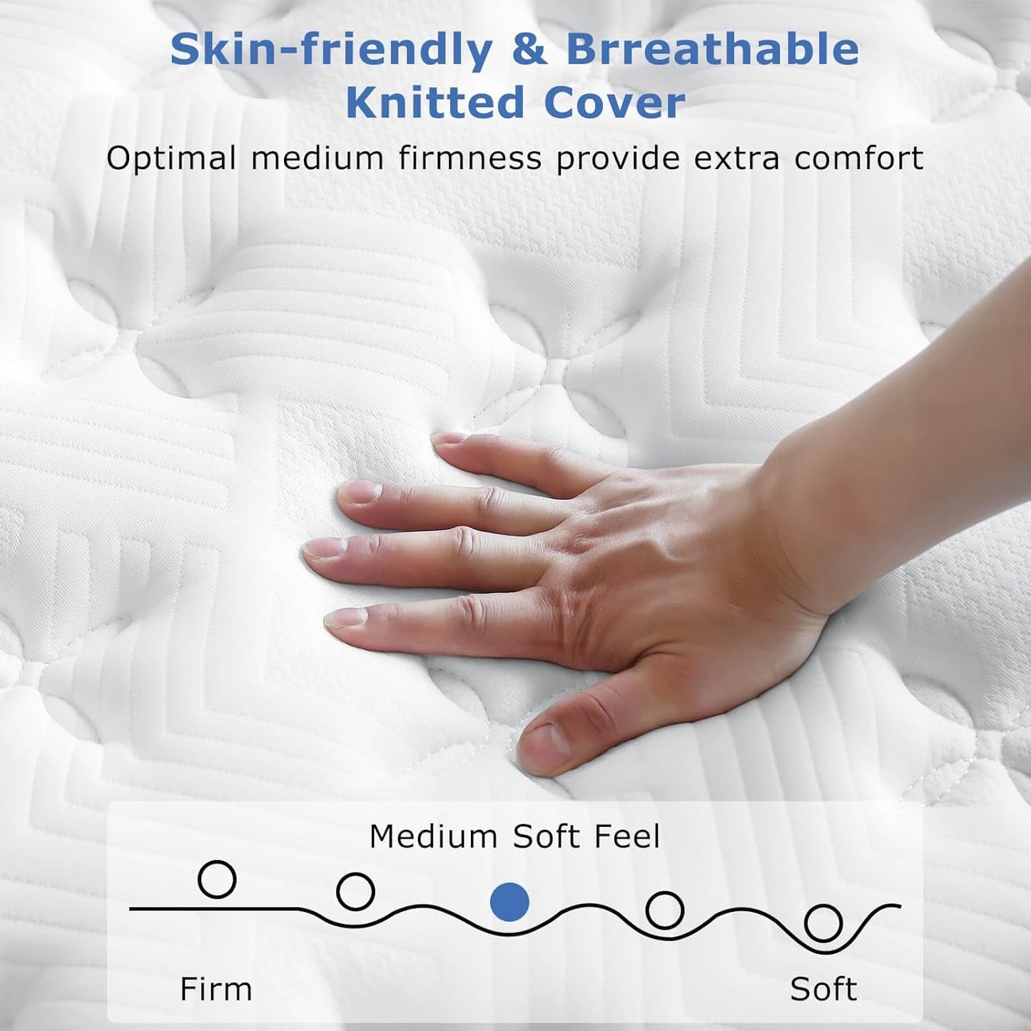 Full Size Mattress, 10 Inch Medium Firm Hybrid Full Bed Mattress, Memory Foam Mattresses in a Box for Pressure Relief, Individual Pocket Spring-Motion Isolation with Edge Support, CertiPUR-US