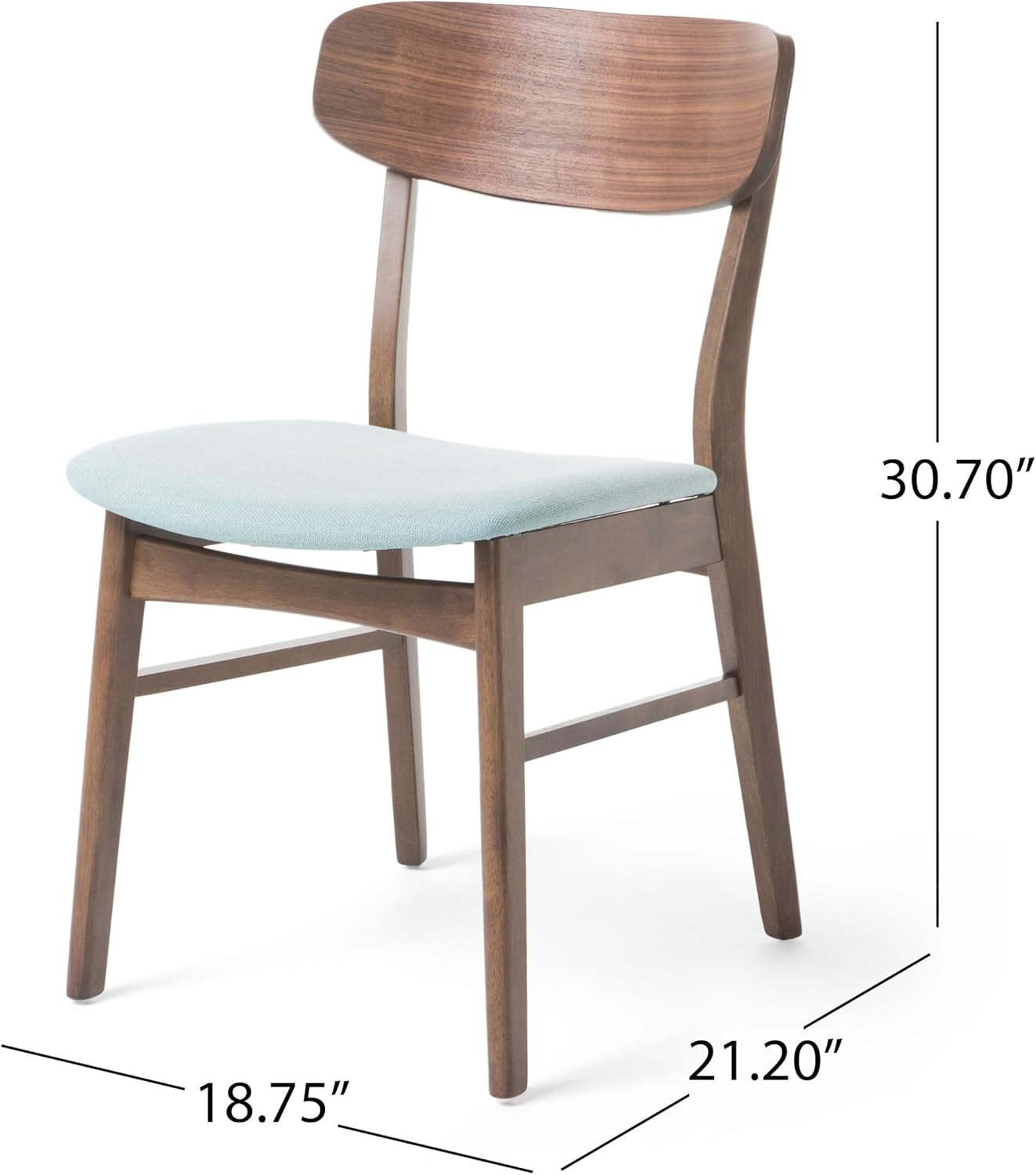 Christopher Knight Home Anthony Mid-Century Modern 7 Piece Dining Set, Mint and Walnut