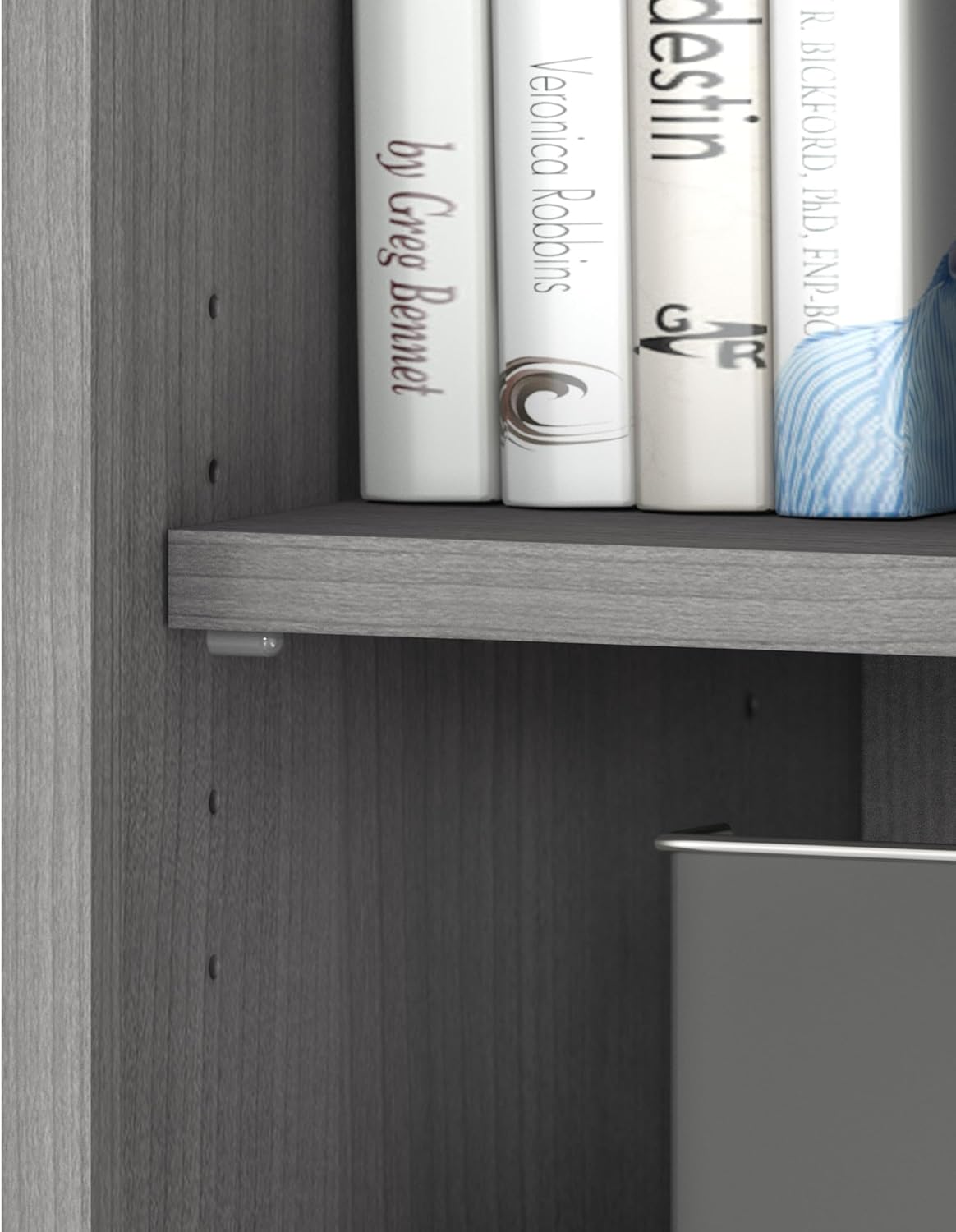 Bush Business Furniture Studio C 5 Shelf Bookcase, Platinum Gray