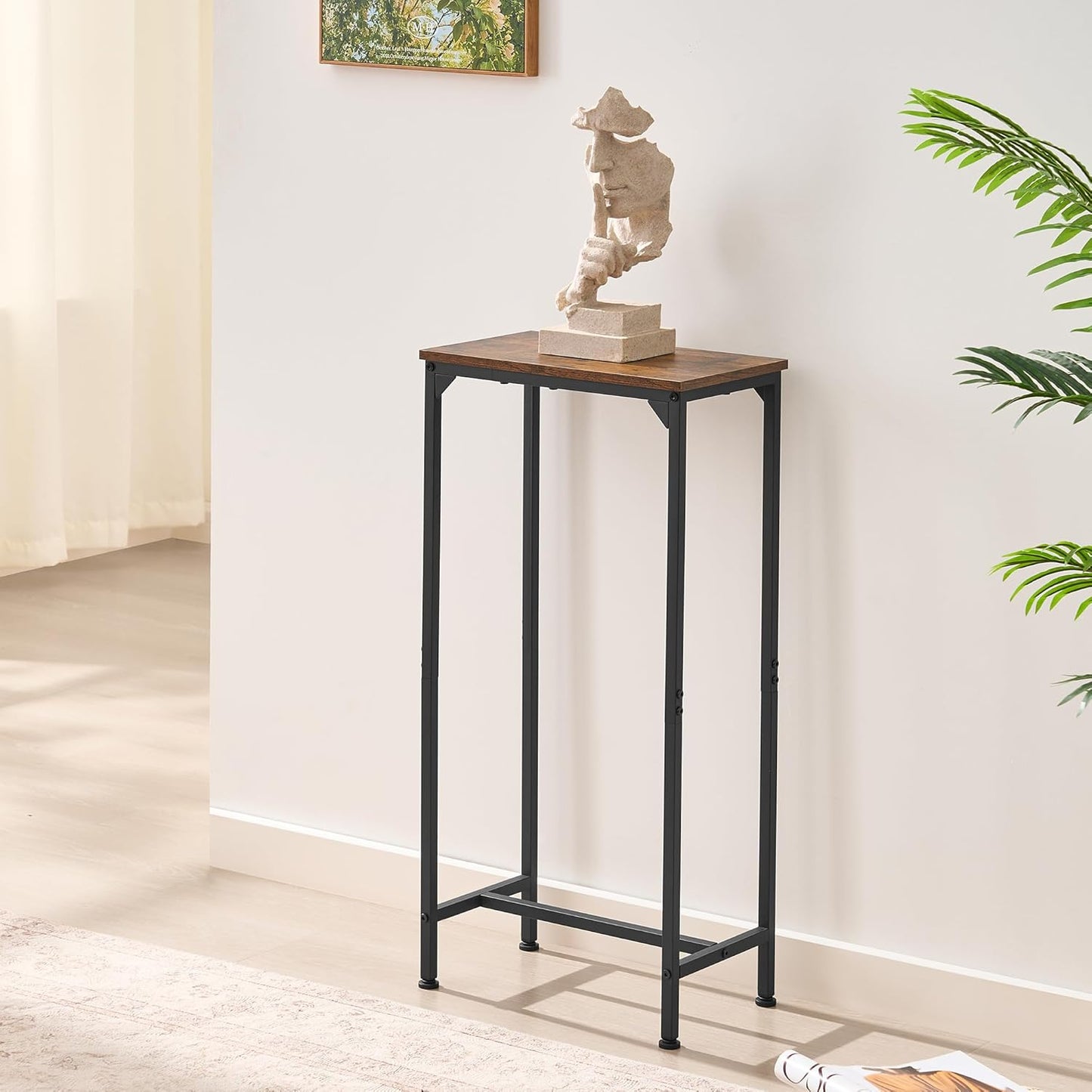 Console Table, Narrow Entryway Table, Thin Sofa Table, Behind Couch Table,for Hallway, Bedroom, Living Room, Foyer, 9.4 x 15.7 x 31.5 Inches, Rustic Brown