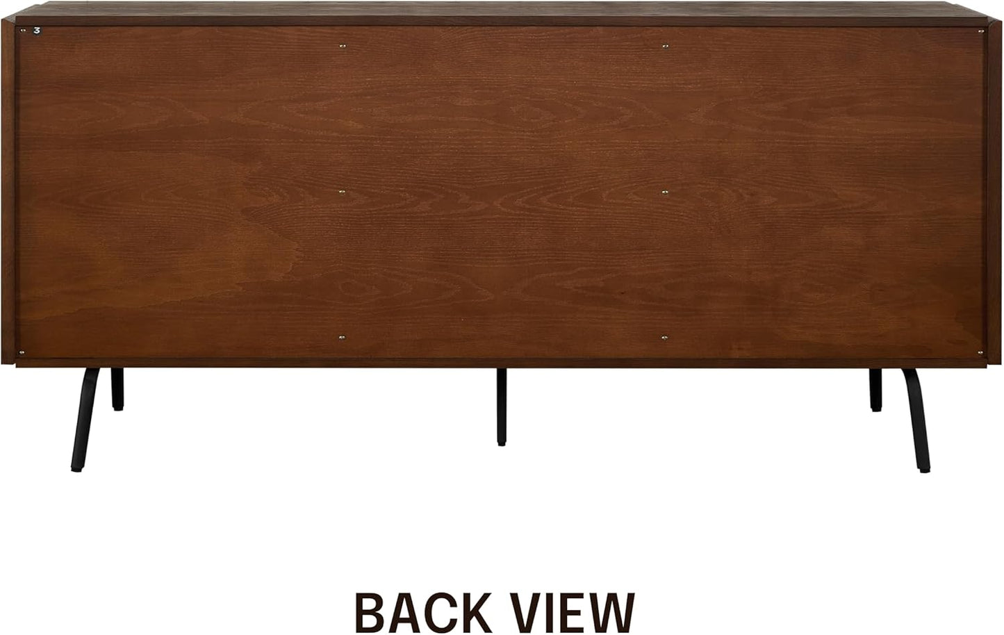 NTC MOSSIC Sideboard with 2 Doors and 3 Drawers, Buffet Cabinet with Natural Rattan and Metal Legs, Modern Storage Cabinet for Living Room, and Hallway, Effortless Assembly - Dark Walnut