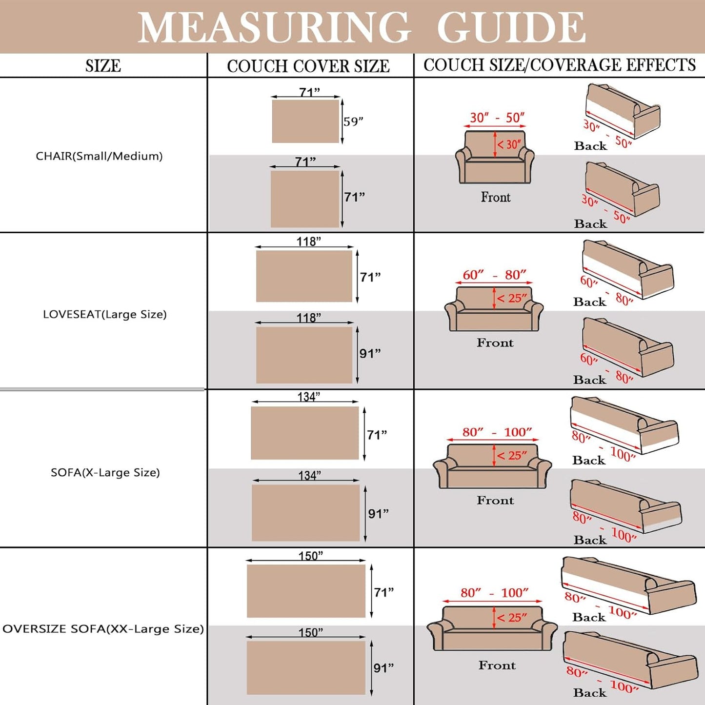 HANDONTIME Sofa Covers Armchair Boho Couch Cover for Dogs Khaki Throw Couch Cover with Tassel Chair Recliner Futon Cover Washable 1 Cushion Couch Non Slip Chenille Couch Protector, 59" X71"