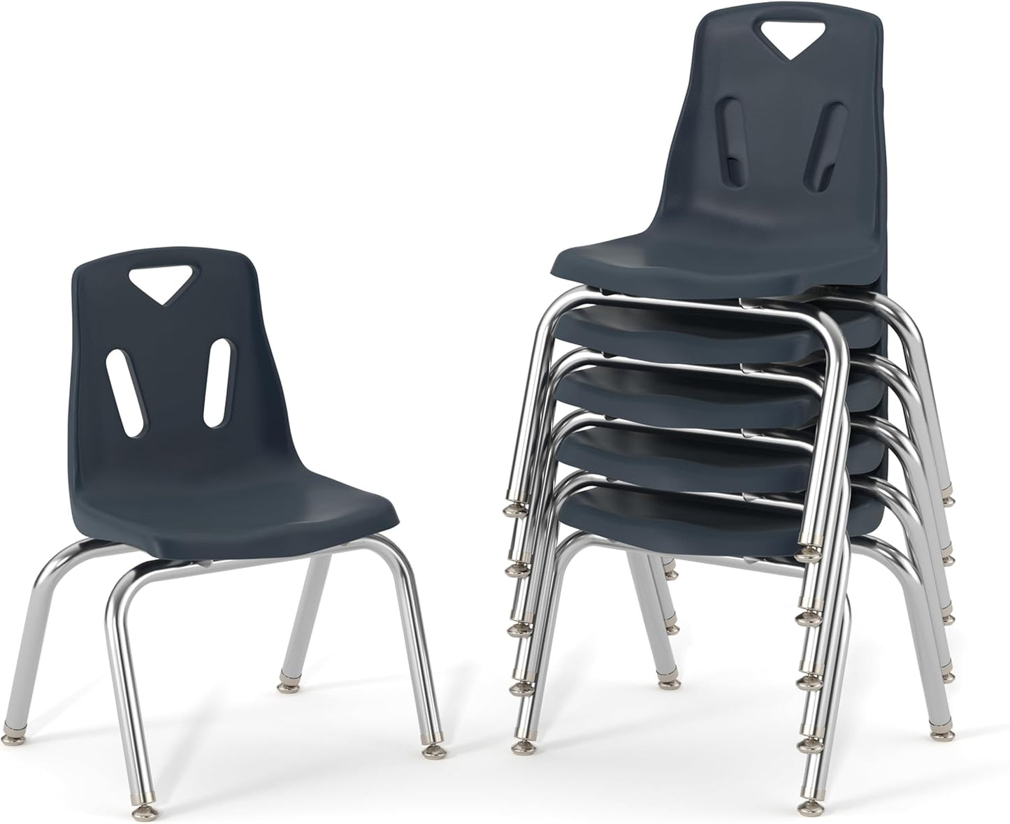 Berries Jonti-Craft 8144JC6112 Stacking Chairs with Chrome-Plated Legs, 14" Height, Navy, Pack of 6