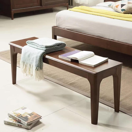 6 FT Dining Bench, Wood Solid Oak Wooden Bench Indoor Dining Room Home Bedroom Bed End Restaurant Modern Hallway Furniture (Walnut Color, 72”W x 13.8" D x 17.7" H)