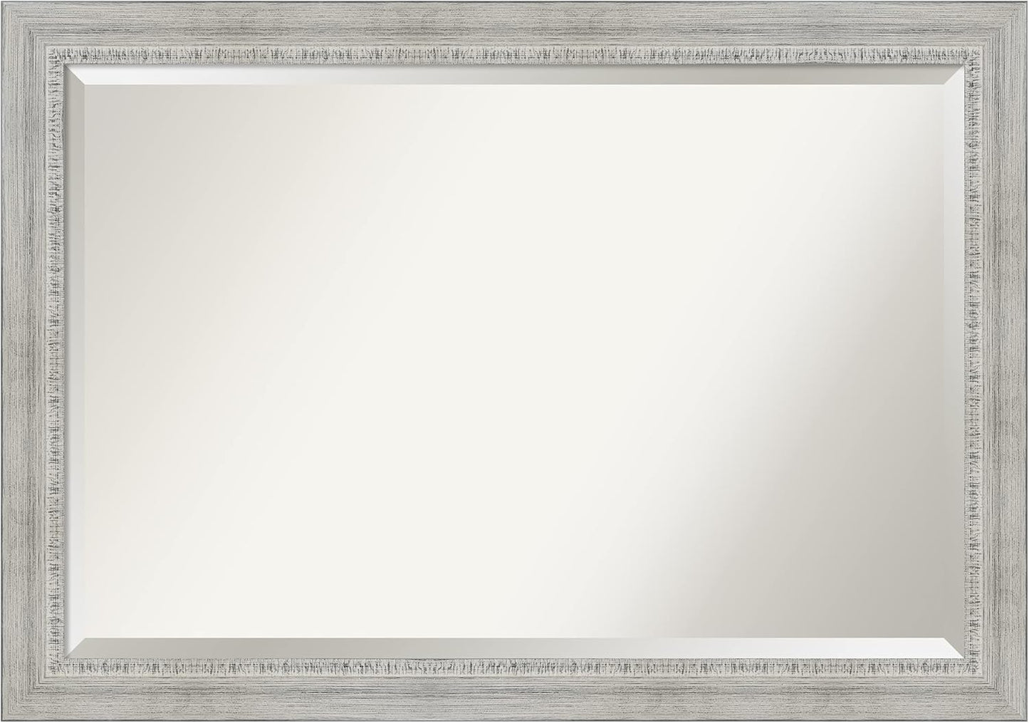 Amanti Art White Bathroom Mirror for Over Sink, 29x41 Rustic White Wash Rectangle Vanity Mirror, Large Rustic Farmhouse Wood Frame, Hangs Horizonally and Vertically, Bathroom Wall Decor, Beveled Edge