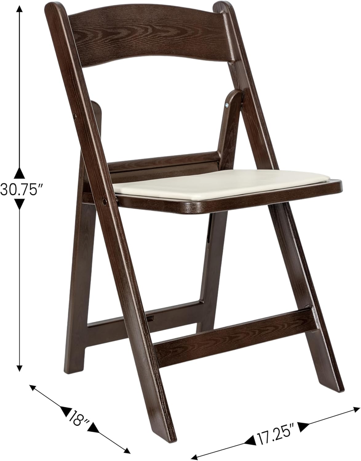 Flash Furniture Hercules Folding Resin– 2 Pack 800LB Weight Capacity Event Chair, Set of 2, Dark Brown