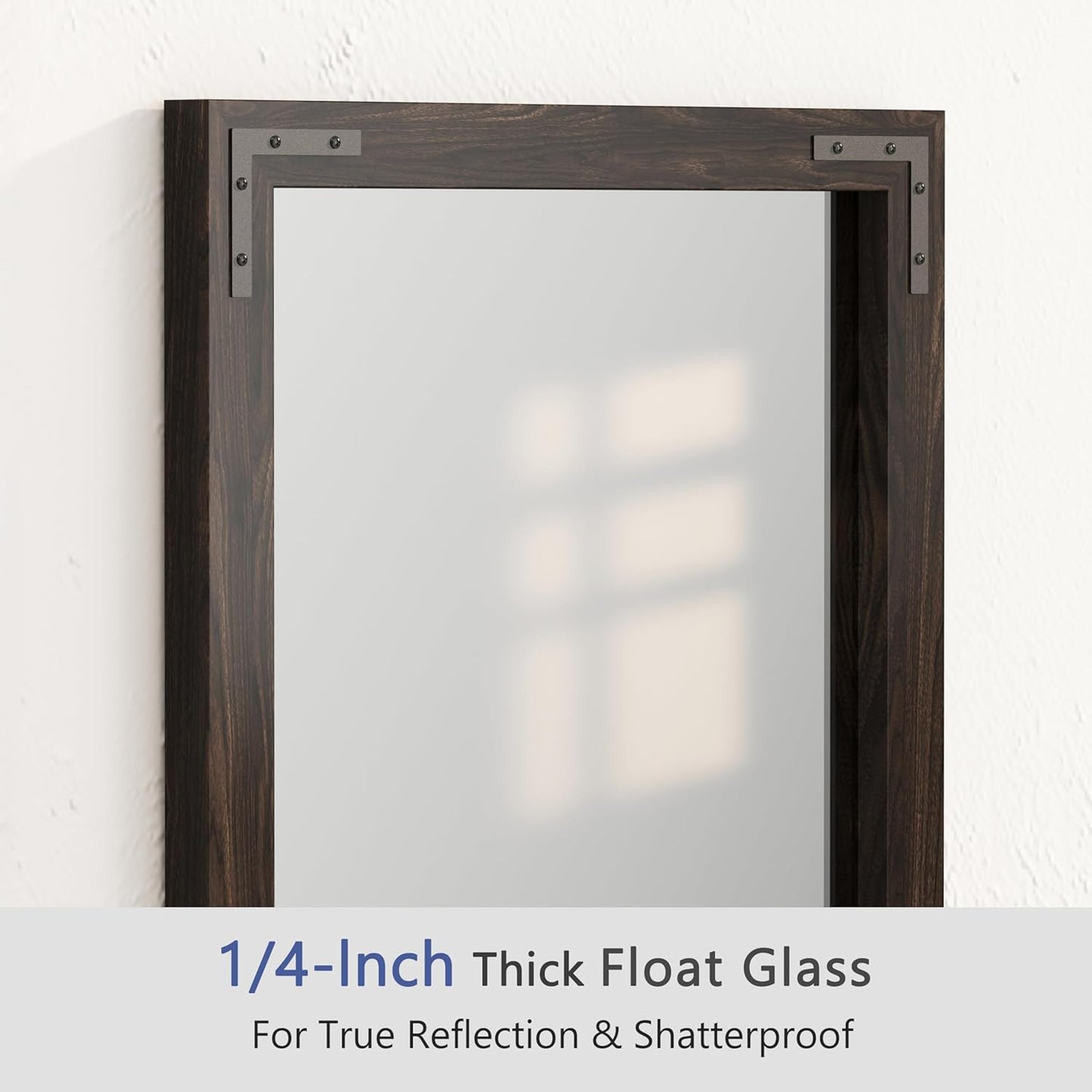 VocalStar Black Wood Framed Mirror 28 x 40 Inch, Rustic Natural Black Wooden Rectangle Bathroom Vanity Wall Mirror for Farmhouse Boho Decor, 1/4-inch Shatterproof Glass | Waterproof