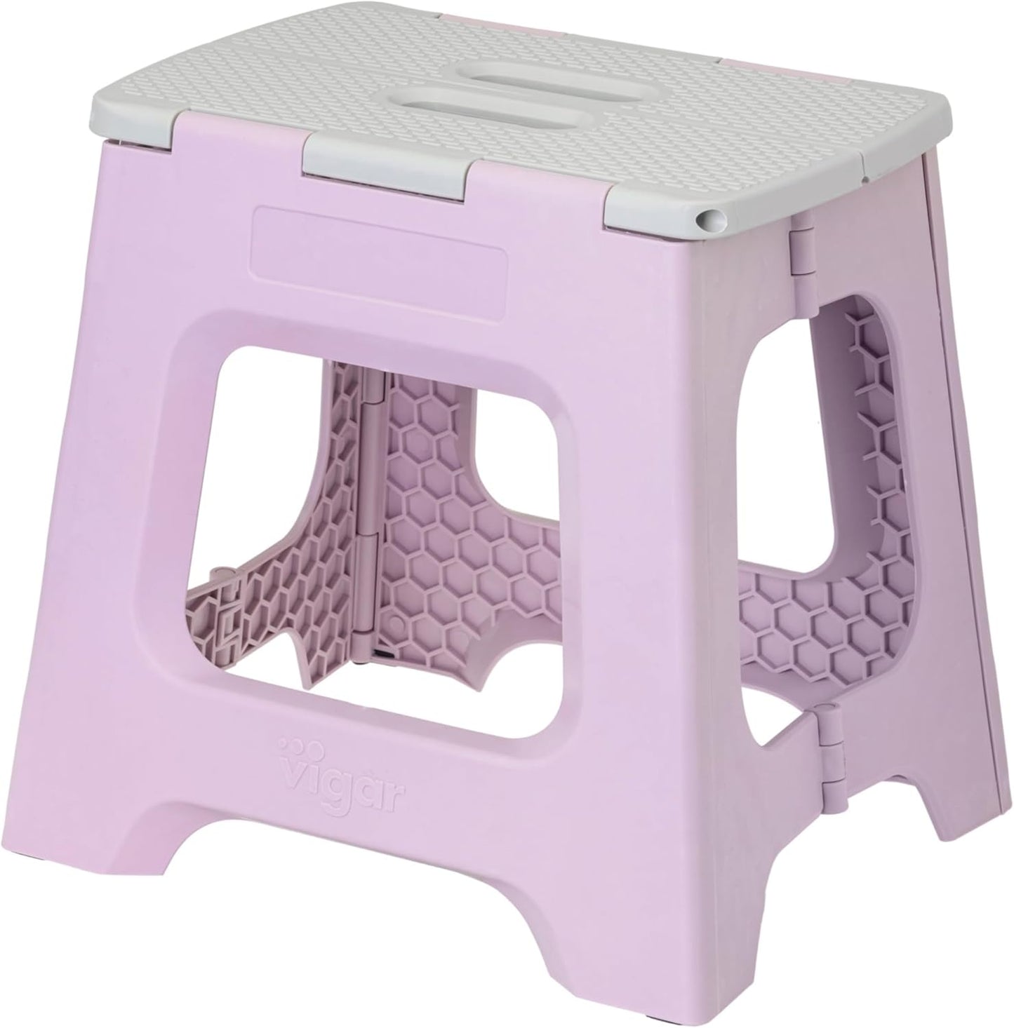 Vigar Compact Step Stool Foldable, 12-1/2-inch Step Stools for Adults up to 330 Pound, Lightweight Stool, Non-Slip Folding Step Stool, Purple