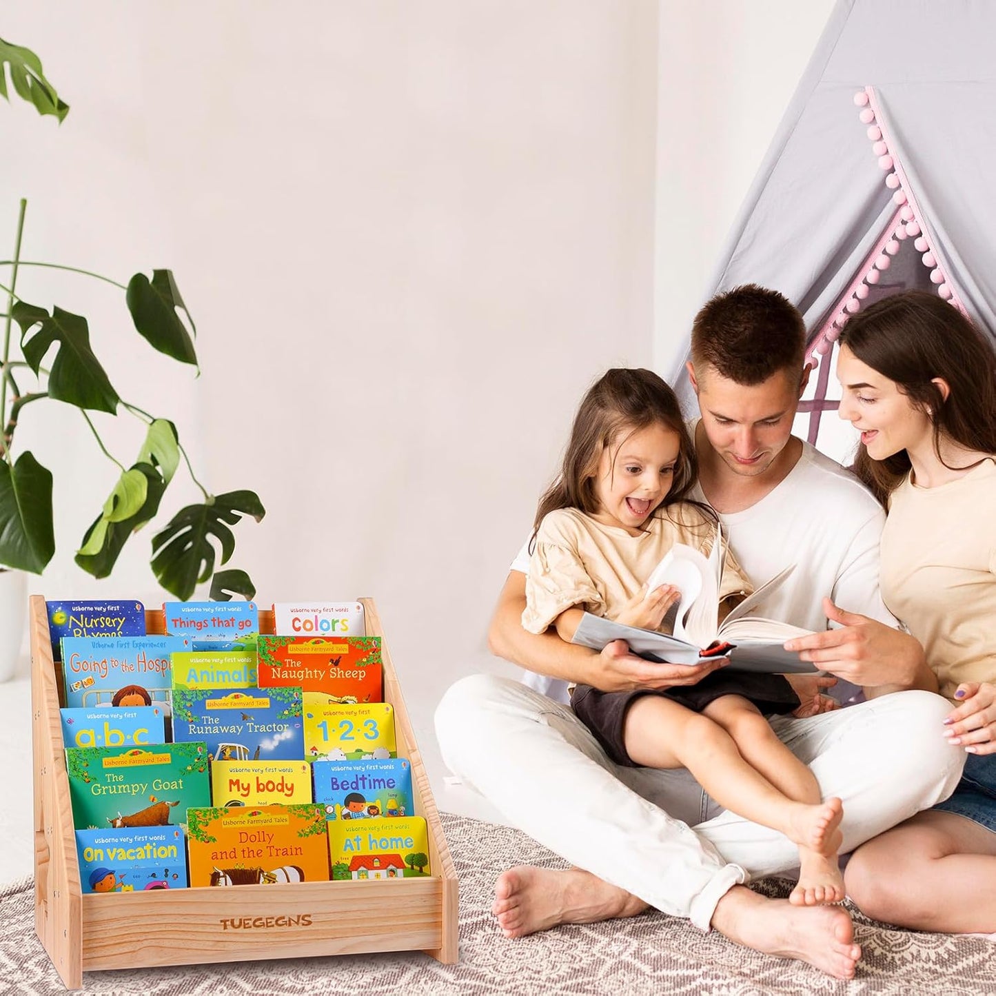 Montessori Bookshelf,Toddler Bookshelf for Kids,Organize Your Little One's Reading Adventure with Our Kids Bookshelf - Perfect for Kids!(Wood), Large