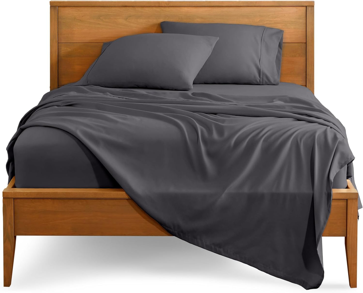 Bare Home Twin XL Sheet Set - College Dorm Size - Luxury 1800 Ultra-Soft Microfiber Twin Extra Long Bed Sheets - Deep Pockets - Easy Fit - Extra Soft - 3 Piece Set (Twin XL, Forged Iron Grey)