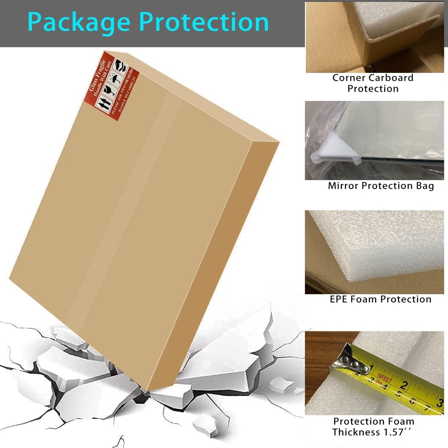 60x28 Inch Bathroom Mirror Frameless Beveled Edge Rectangle Wall Mirror Explosion Proof and Shatterproof Bathroom Vanity Mirror Wall Mounted Hang Firmly (Horizontal or Vertical)