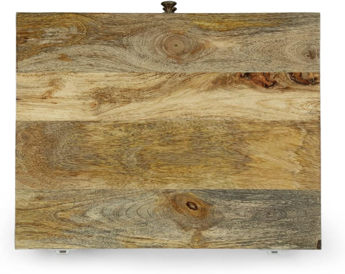 Christopher Knight Home Lytle Handcrafted 3 Drawer Nightstand - Mango Wood - Natural