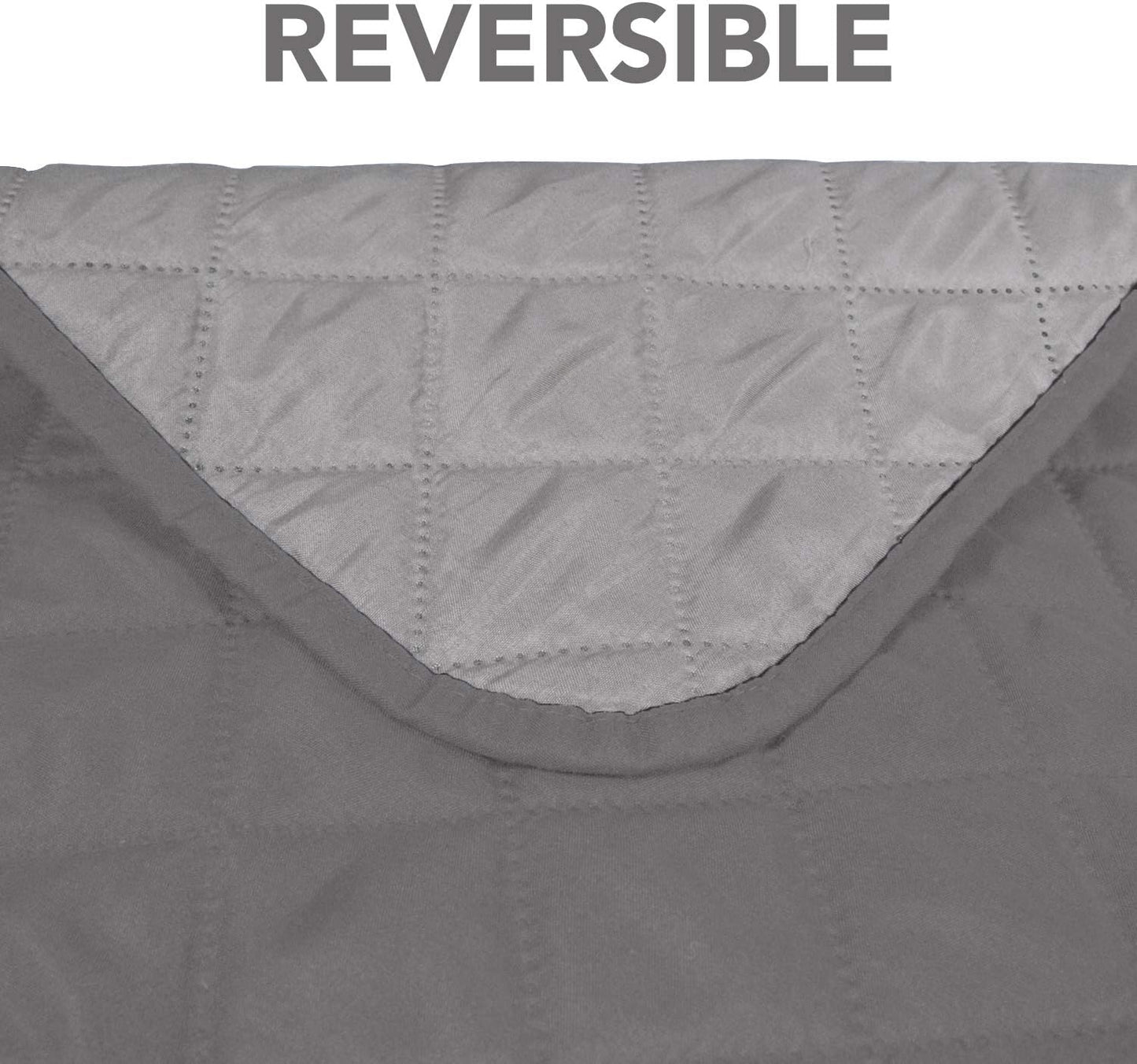 PureFit Reversible Sofa Cover Water Resistant Chair Couch Cover, Machine Washable Furniture Cover with Non-Slip Foam and Adjustable Strap for Dogs, Pets (Chair, Gray/Light Gray)